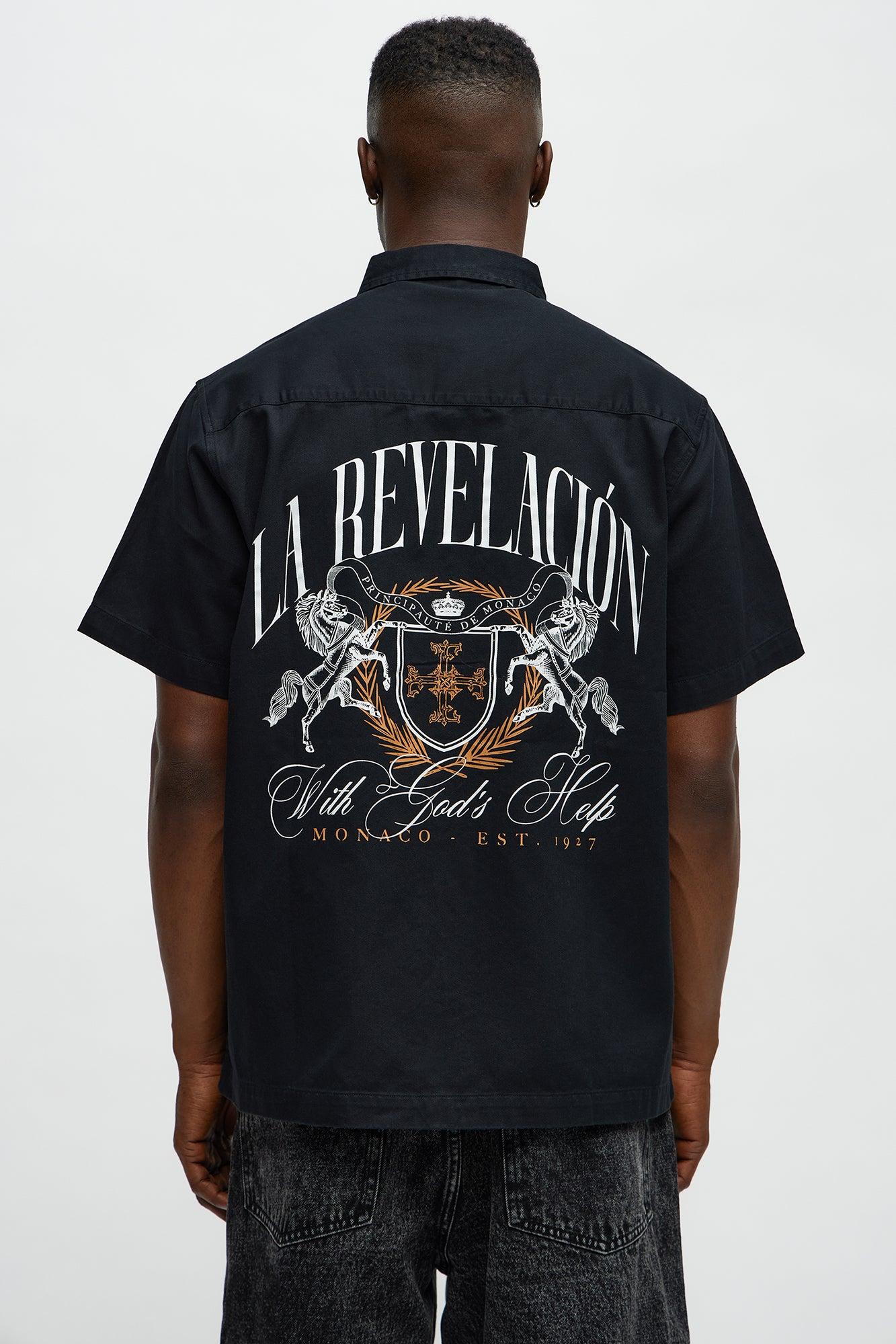 Regular Fit La Revelacion Button Up Shirt - Black Product Image