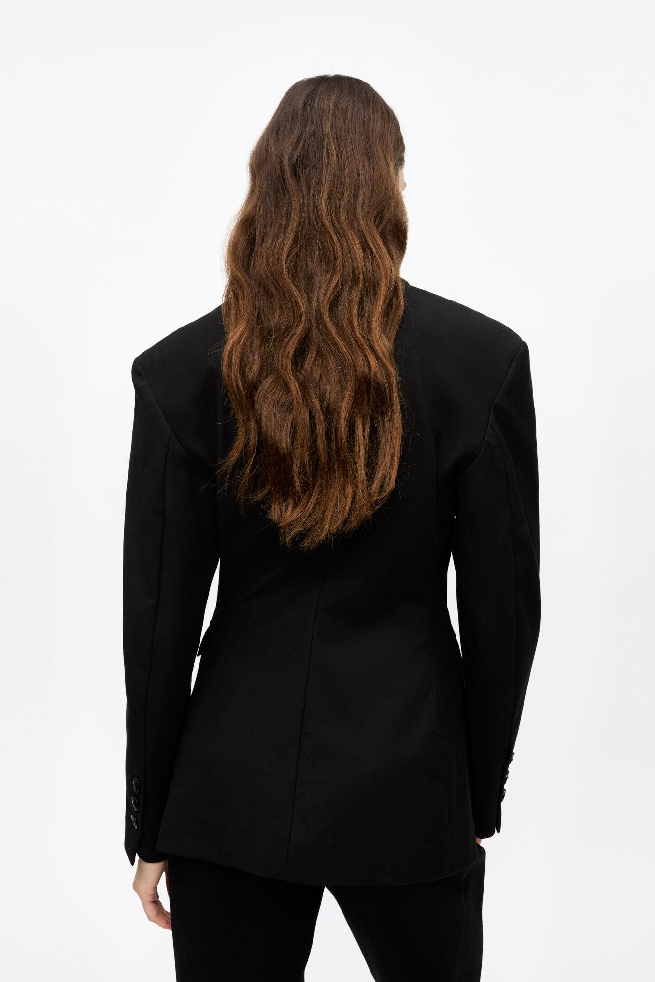 Black Heavy Cotton Tailoring Blazer Product Image