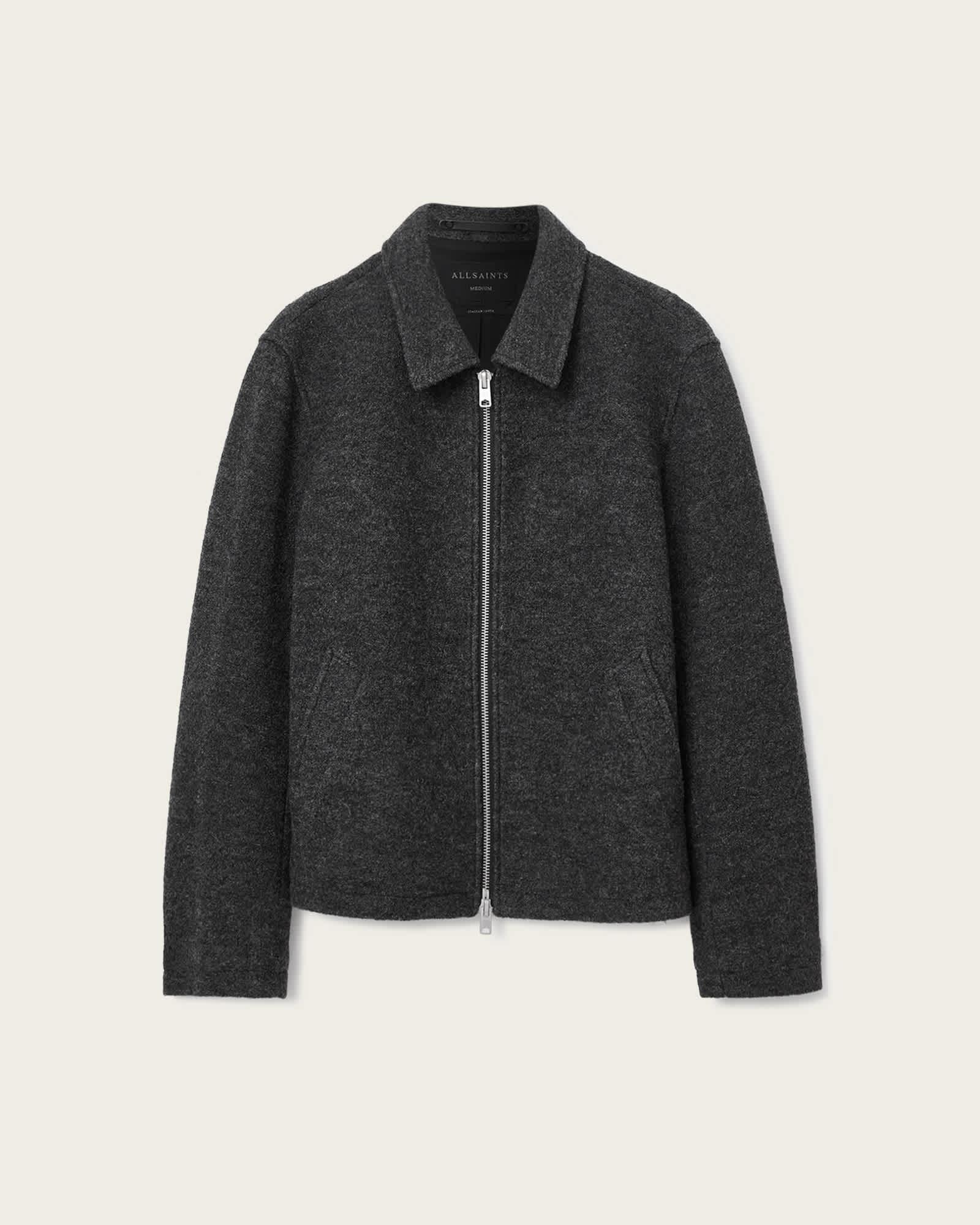 Celeste Cropped Wool Jacket Charcoal Grey | ALLSAINTS US Product Image