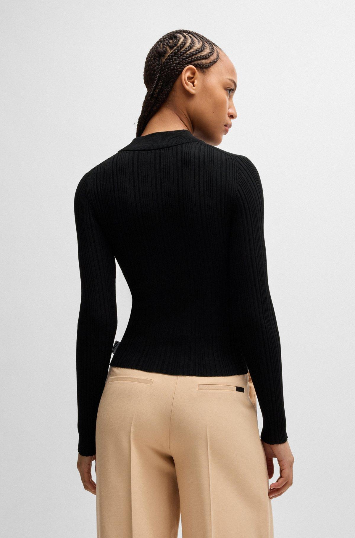 Slim-fit sweater with irregular ribbed structure Product Image