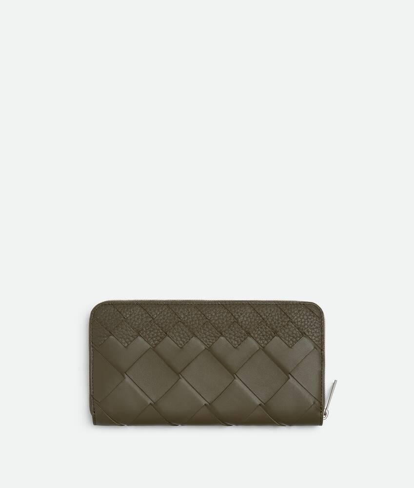 Men's Intrecciato Zip Around Wallet in Cypress Product Image