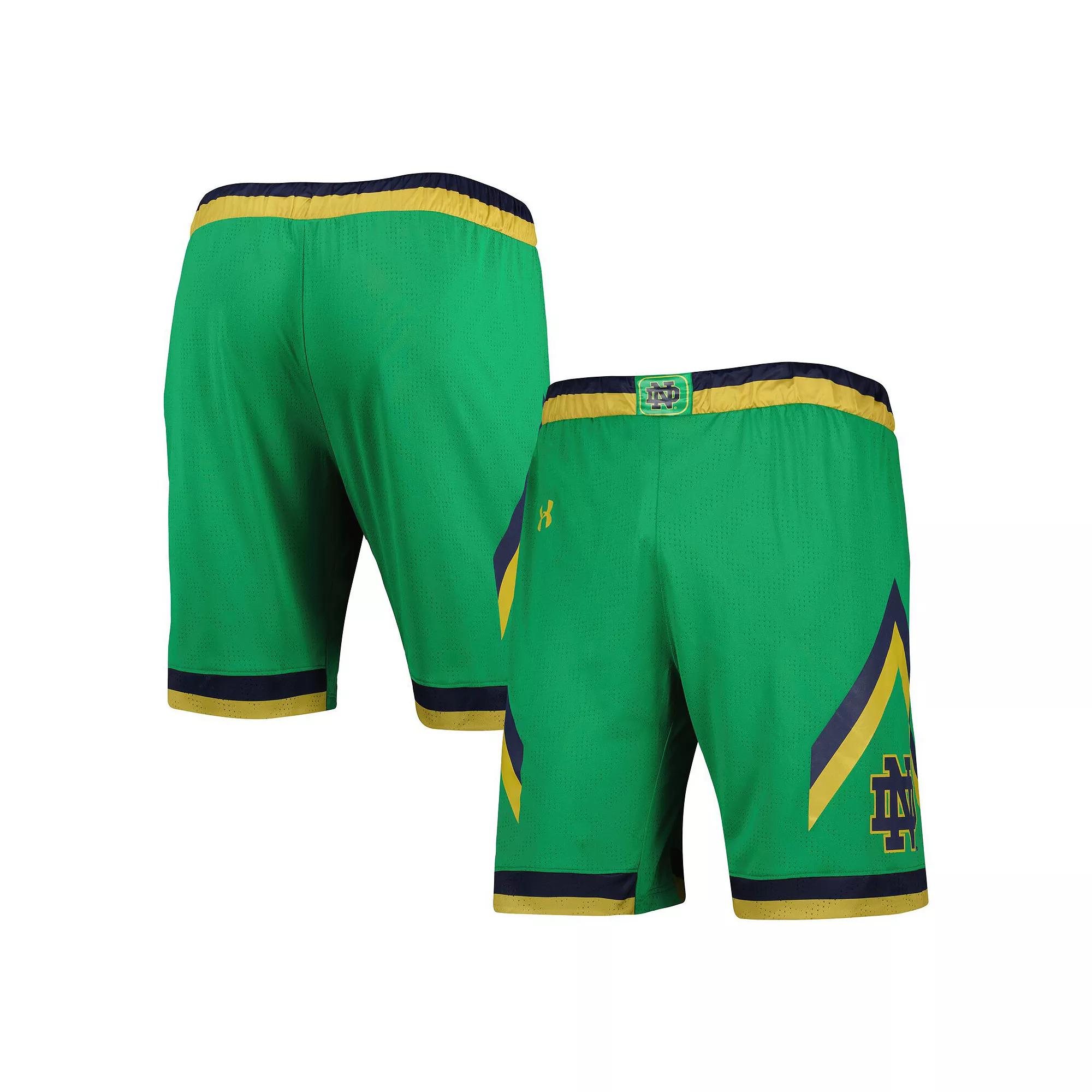 Men's Under Armour Green Notre Dame Fighting Irish Team Replica Basketball Shorts,  Product Image
