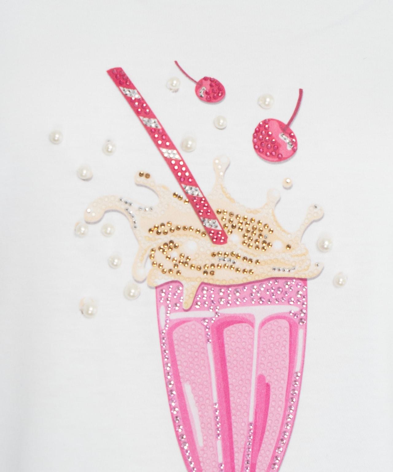 T-shirt with print and rhinestones Product Image