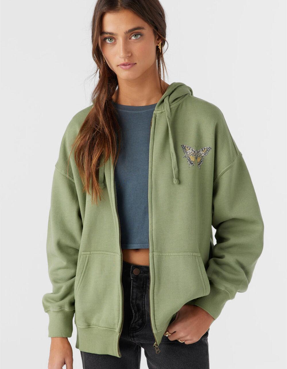 O'NEILL Byron Womens Oversized Zip-Up Hoodie - GREEN Product Image