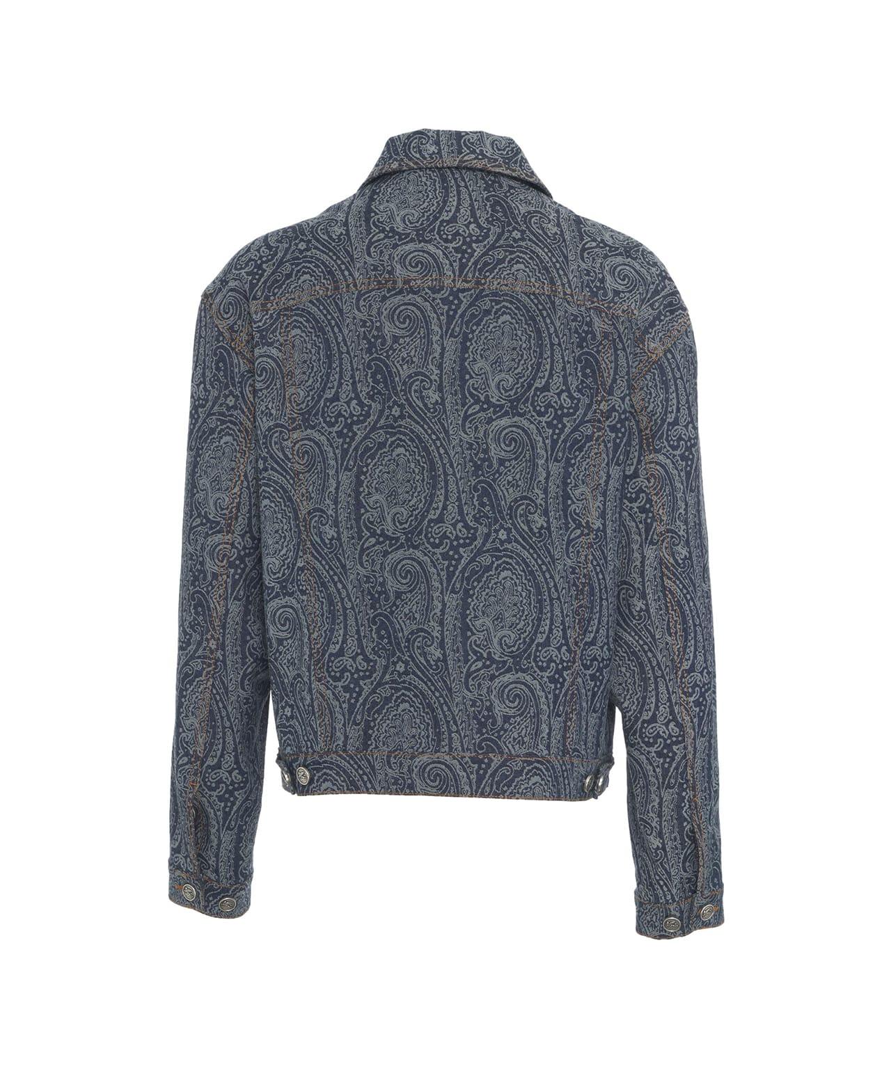 Denim jacket with paisley pattern Product Image