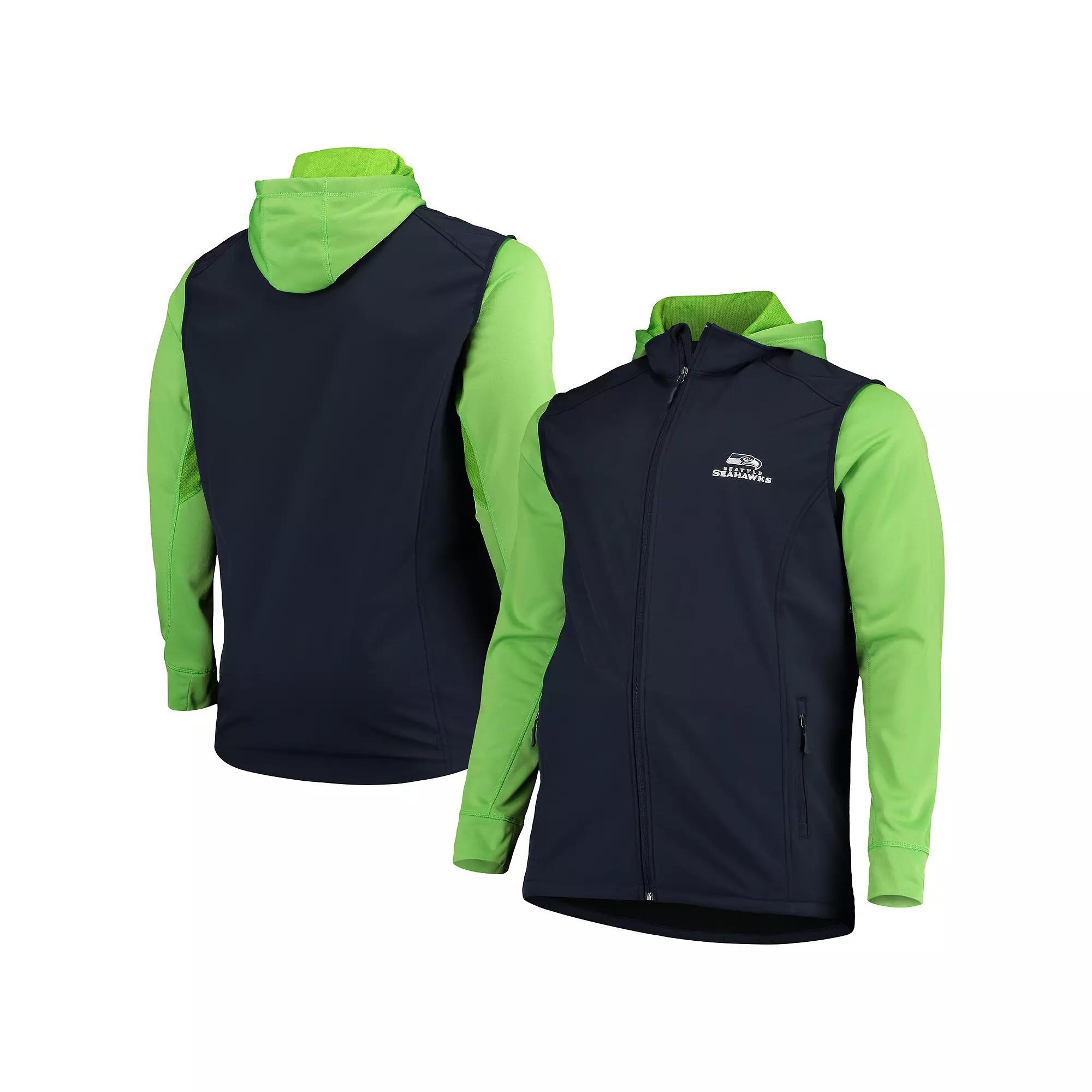 Men's Dunbrooke College Navy/Neon Green Seattle Seahawks Big & Tall Alpha Full-Zip Hoodie Jacket, Size: XLT, Blue Product Image
