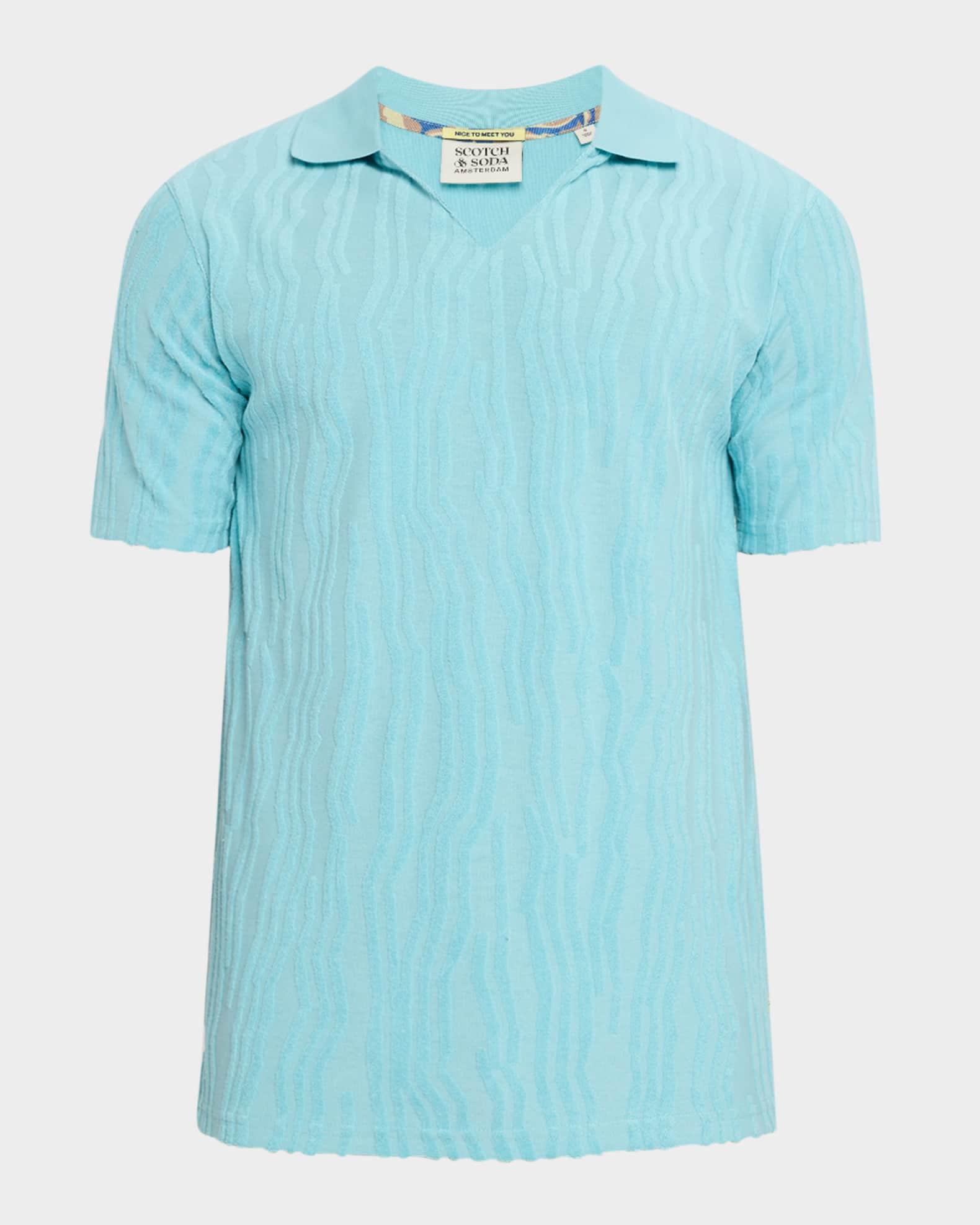 Men's Jacquard Terry Polo Shirt Product Image