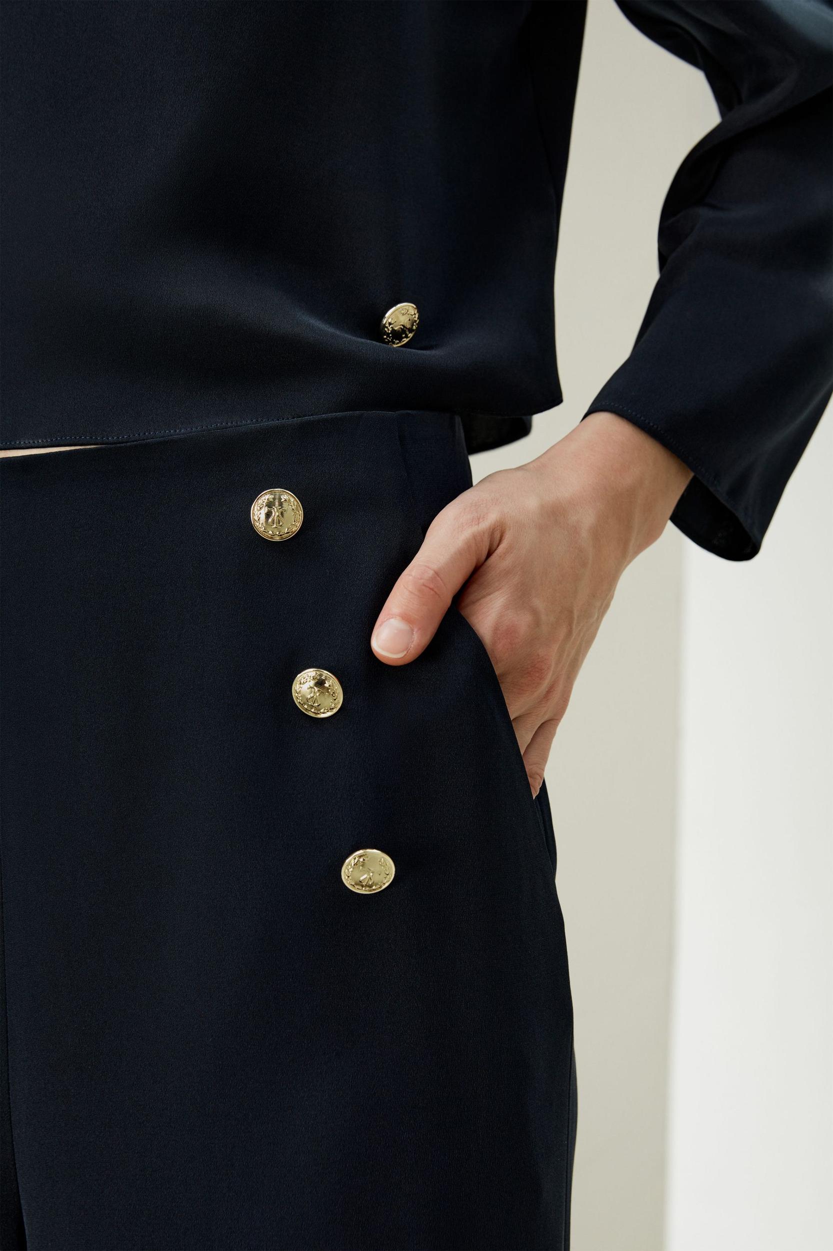 Dubrovnik Button Front Wide Leg Silk Trousers Product Image