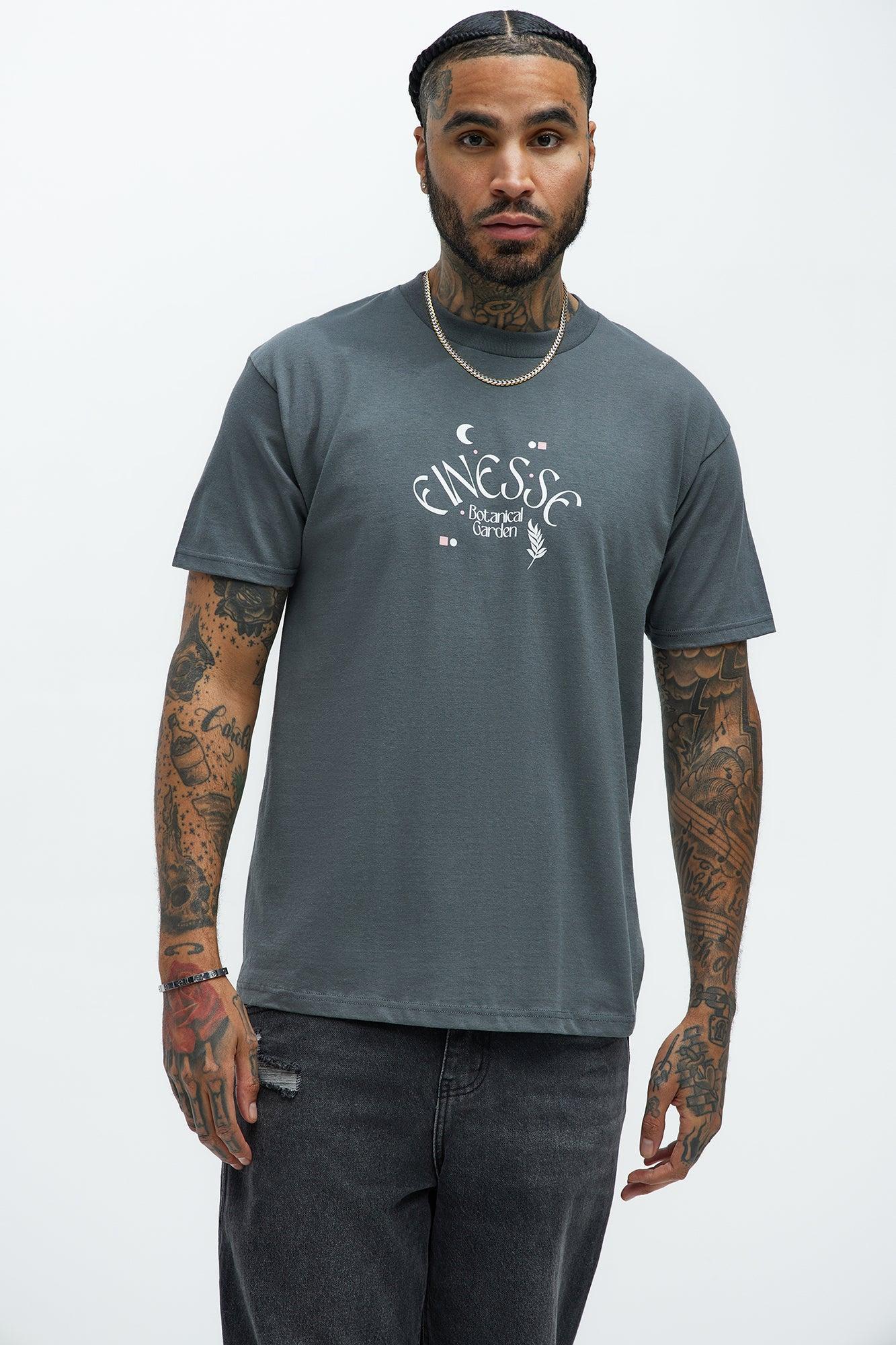 Finesse Botanical Short Sleeve Tee - Grey Product Image