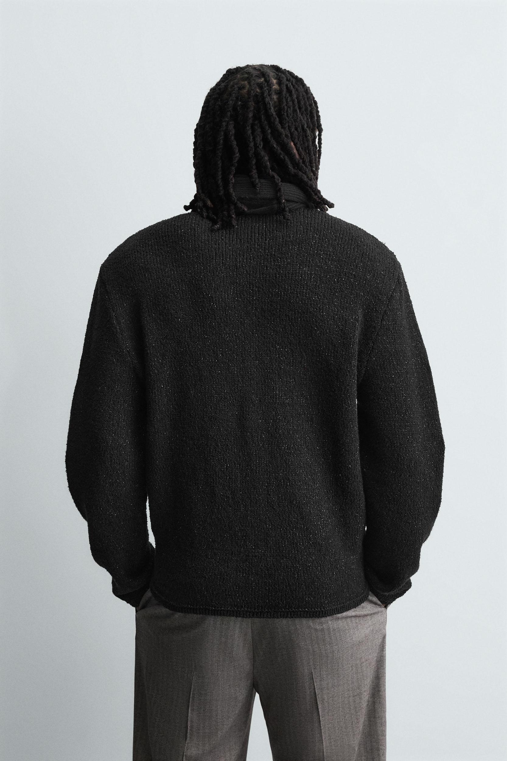 SHINY TEXTURED CARDIGAN Product Image