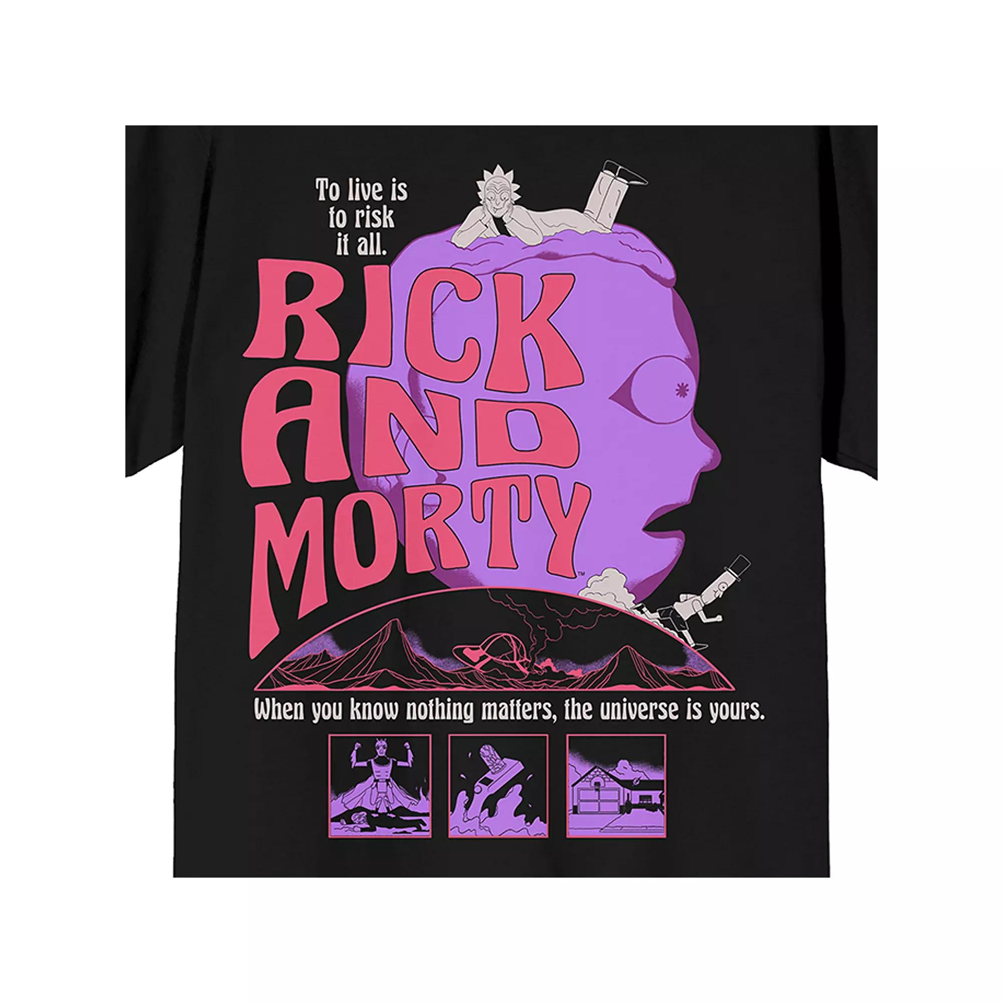 Men's Rick & Morty Trippy Art Short Sleeve Graphic T-Shirt,  Product Image