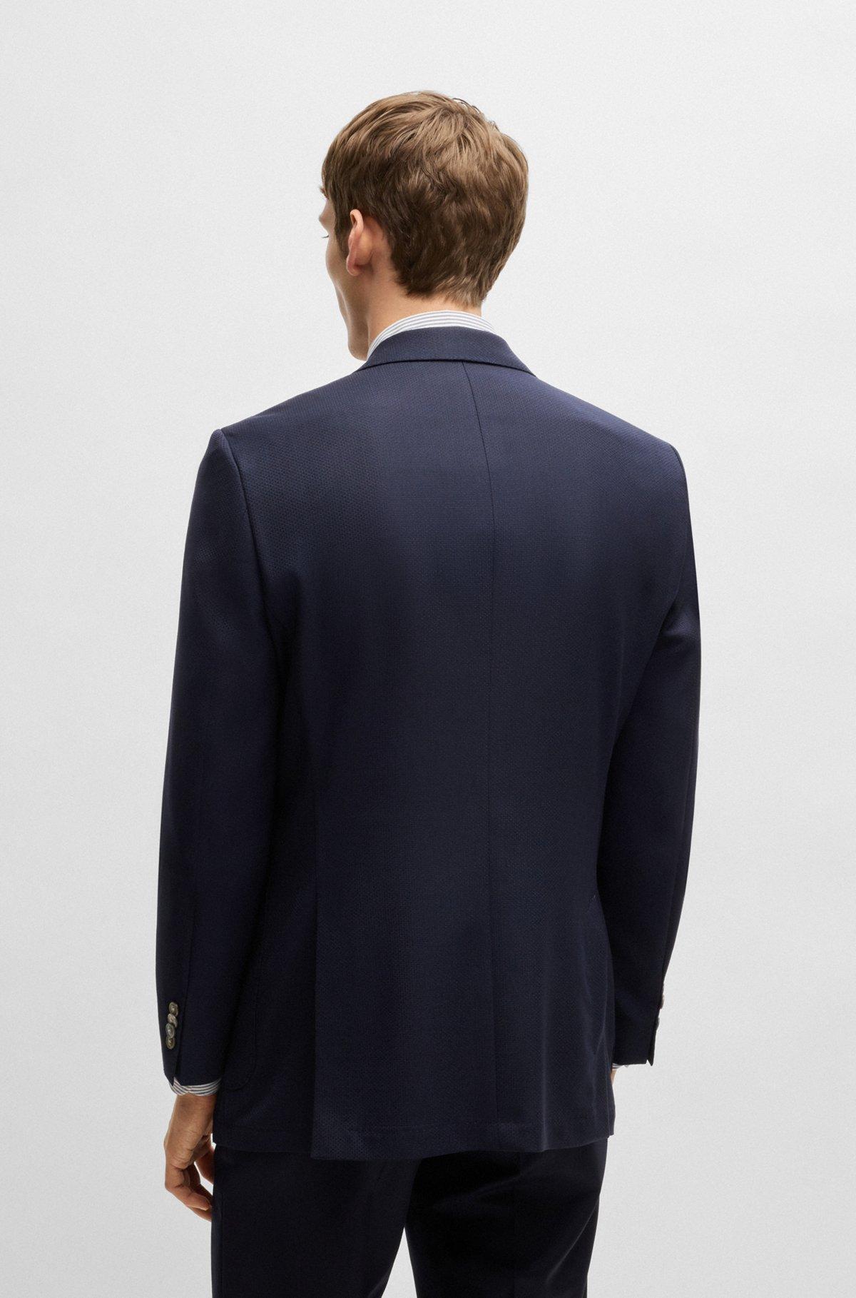 Regular-fit suit jacket in micro-patterned virgin wool Product Image