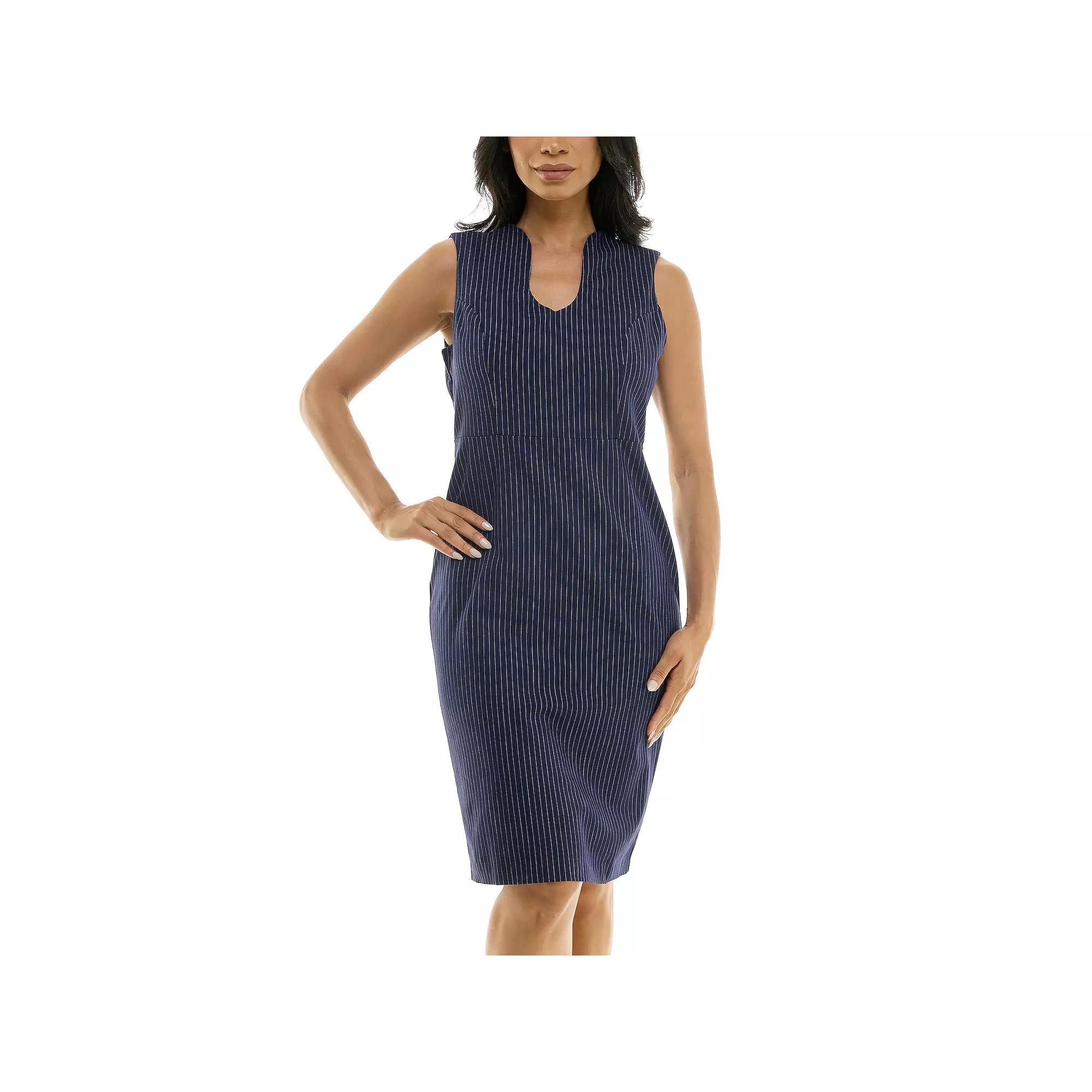 Women's Nina Leonard U-Neck Sheath Midi Dress,  Product Image