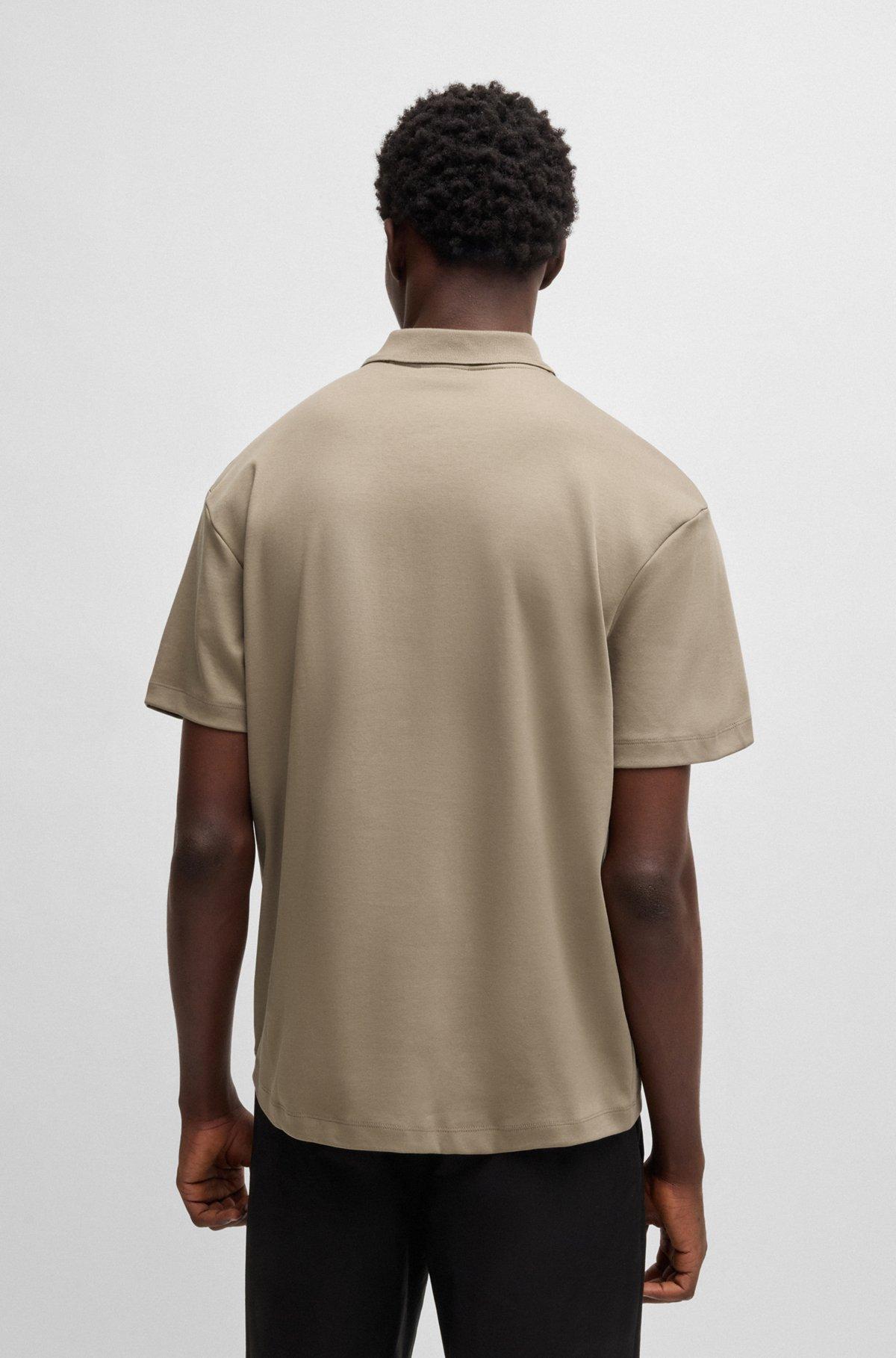 Interlock-cotton polo shirt with stacked logo Product Image