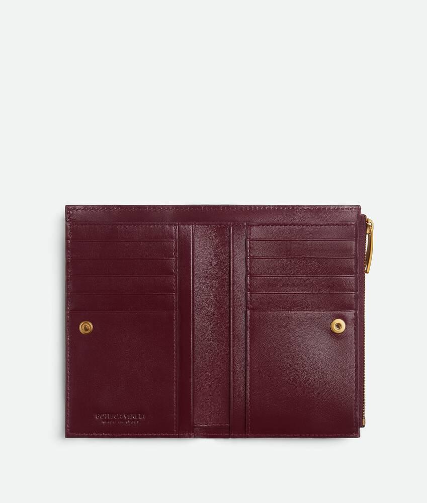 Women's Intrecciato Medium Bi-Fold Wallet in Barolo Product Image