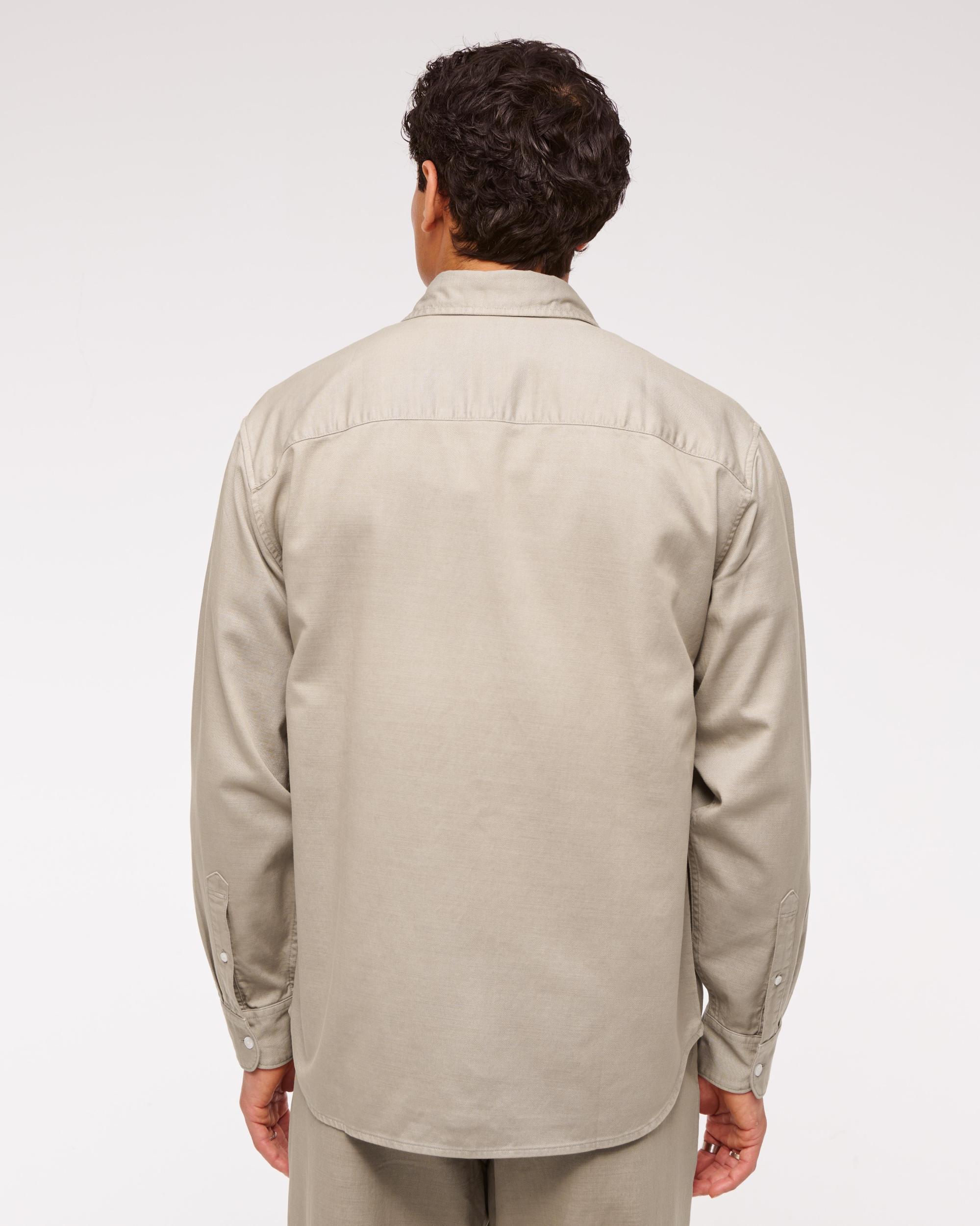 Long-Sleeve Garment Dye Button-Up Shirt Product Image