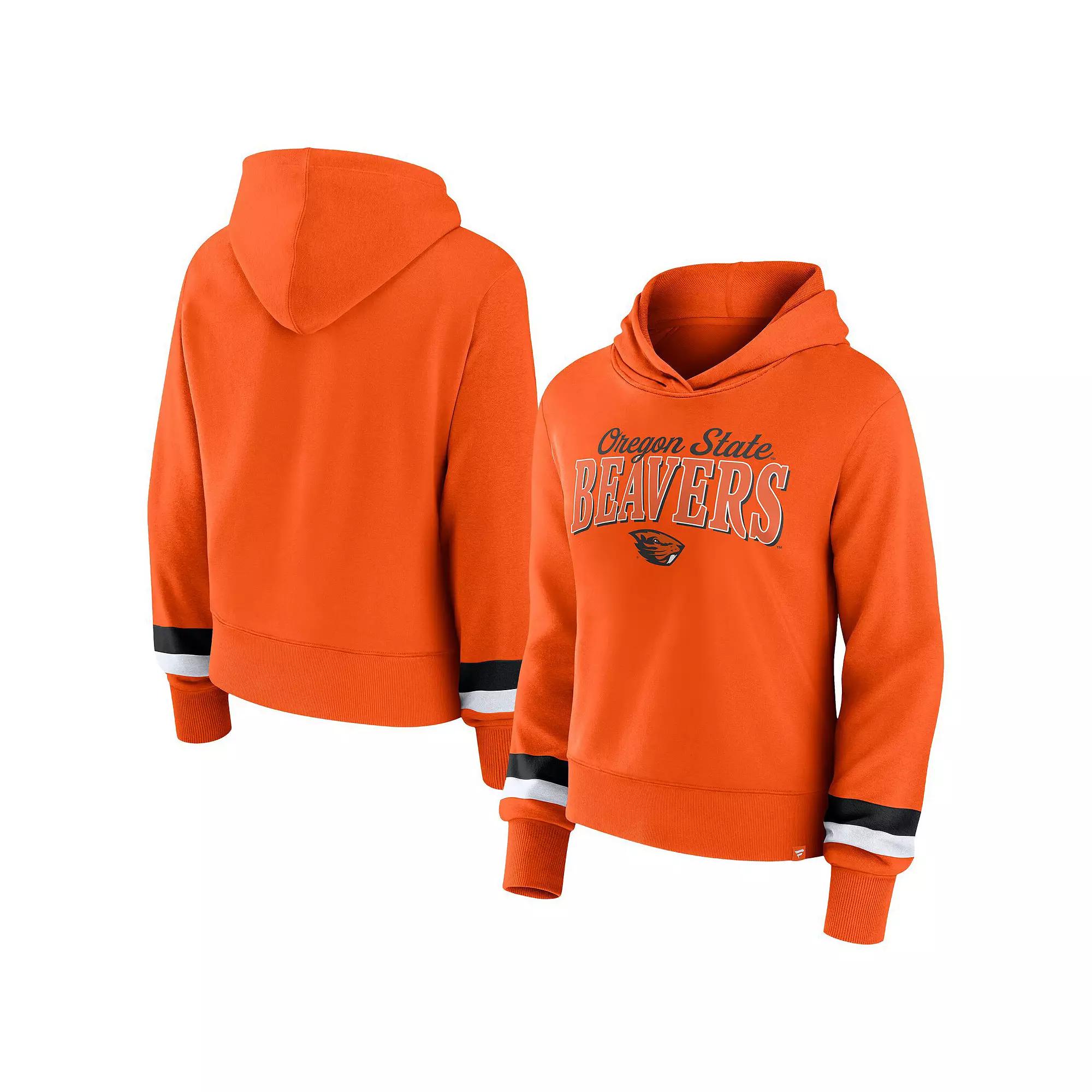 Women's Fanatics  Orange Oregon State Beavers Badge Bridge Pullover Hoodie, Size: Large Product Image