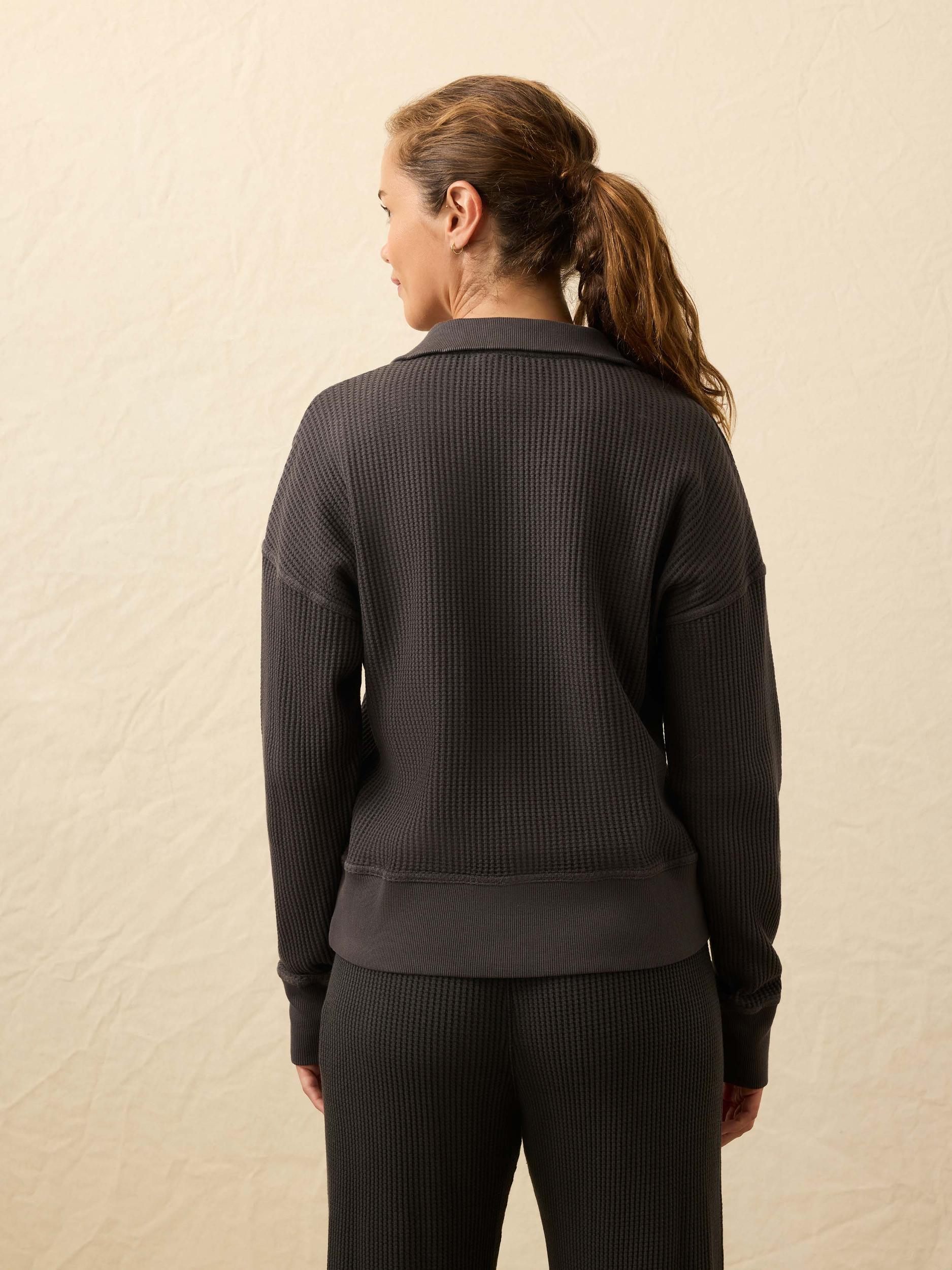 Après Waffle Henley - Washed Black Female Product Image