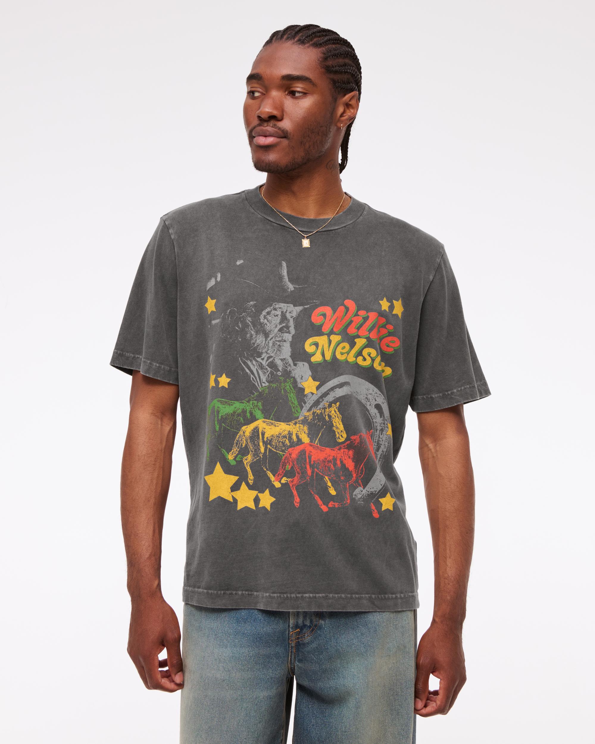 Willie Nelson Vintage-Inspired Graphic Tee Product Image