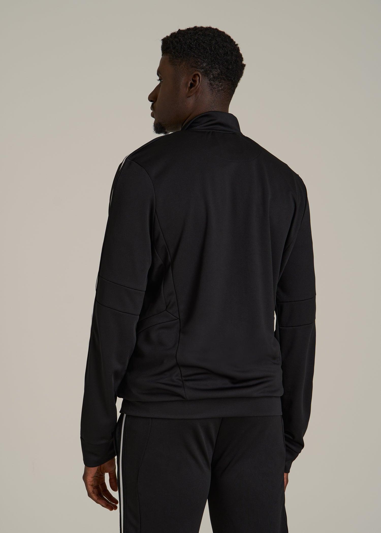 Athletic Stripe Jacket for Tall Men in Black-White Stripe Male Product Image