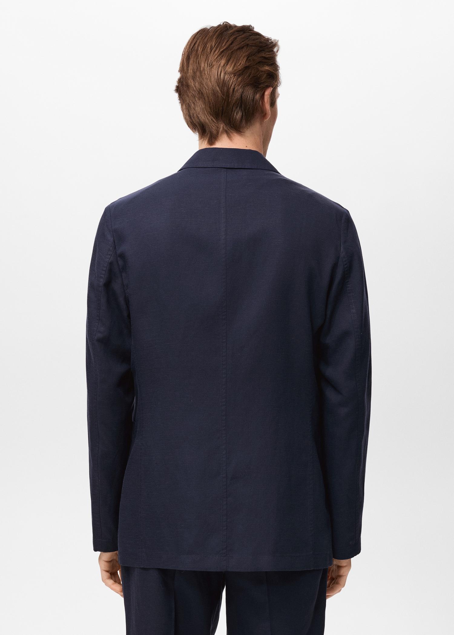 Slim fit linen suit blazer - Men | MANGO USA Product Image