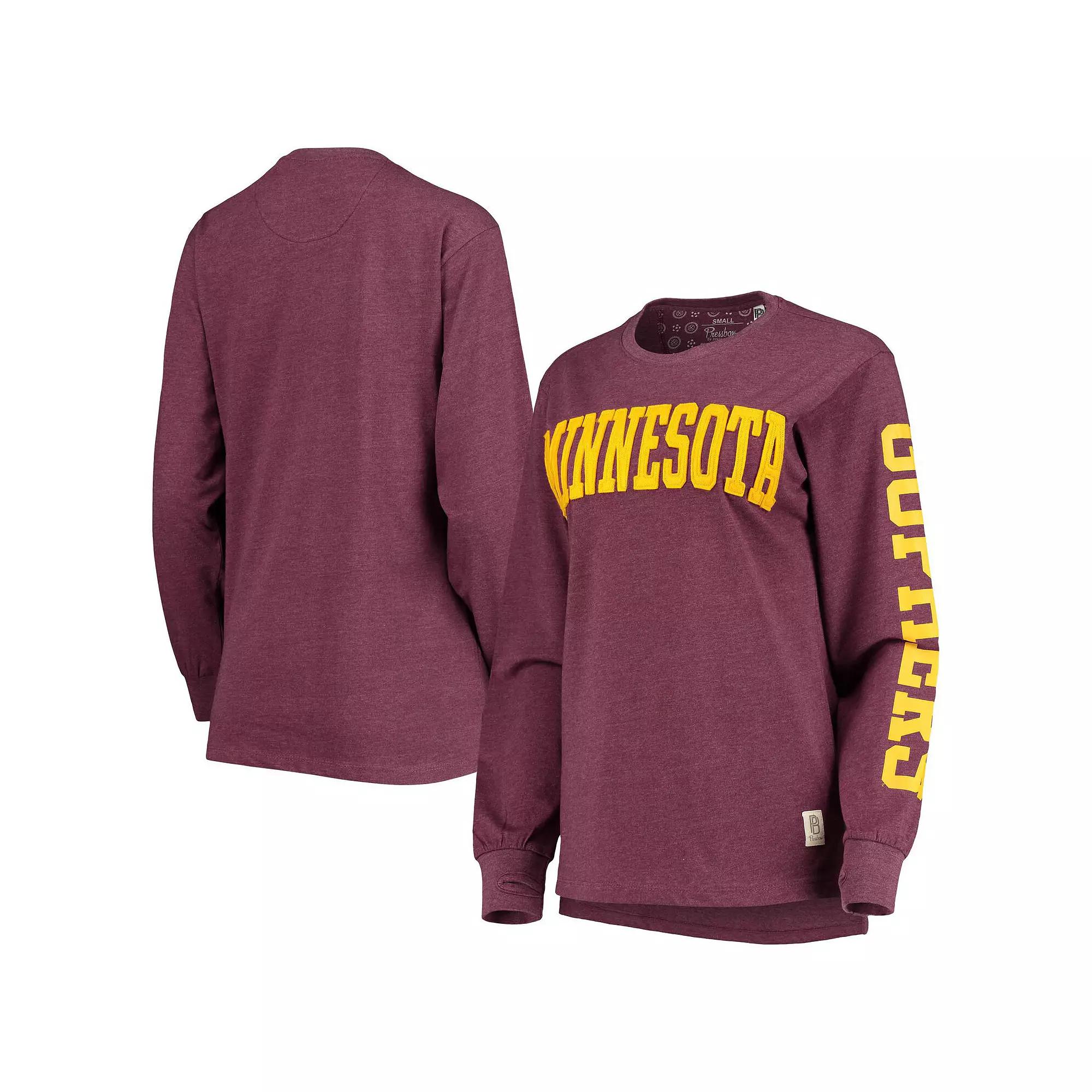 Women's Pressbox Maroon Minnesota Golden Gophers Two-Hit Canyon Long Sleeve T-Shirt, Size: Small, Red Product Image
