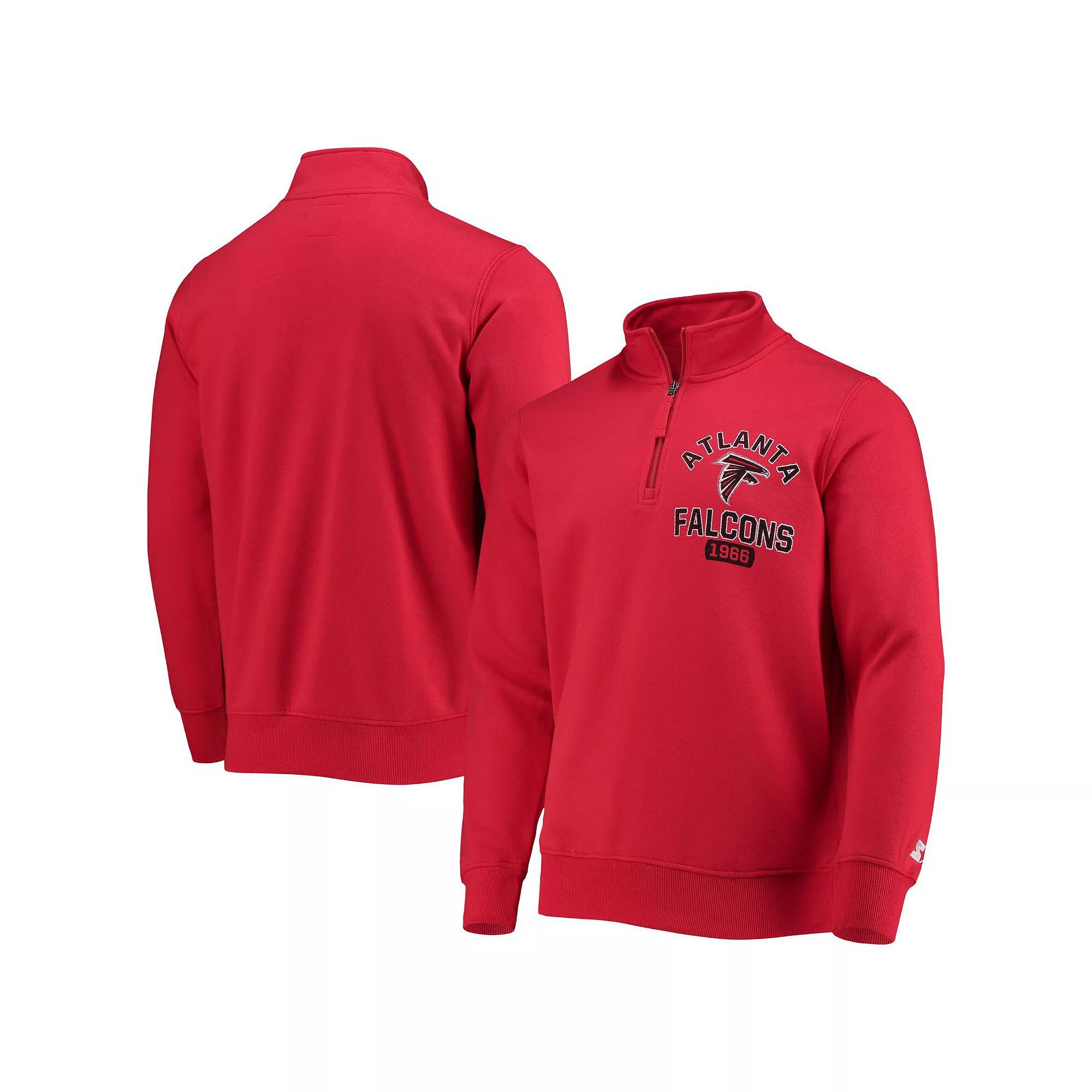 Men's Starter Red Atlanta Falcons Heisman Quarter-Zip Jacket, Size: Large Product Image