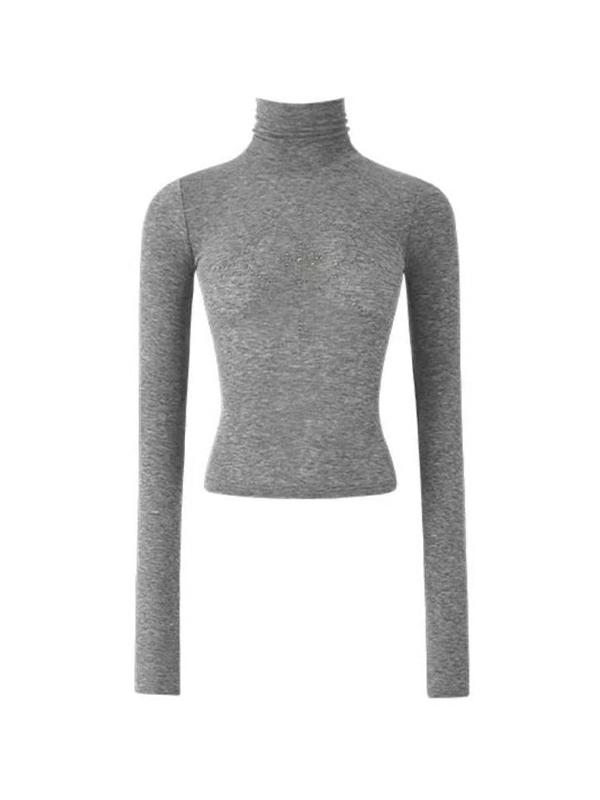 Rhinestone Print High Neck Long Sleeve Knit Product Image