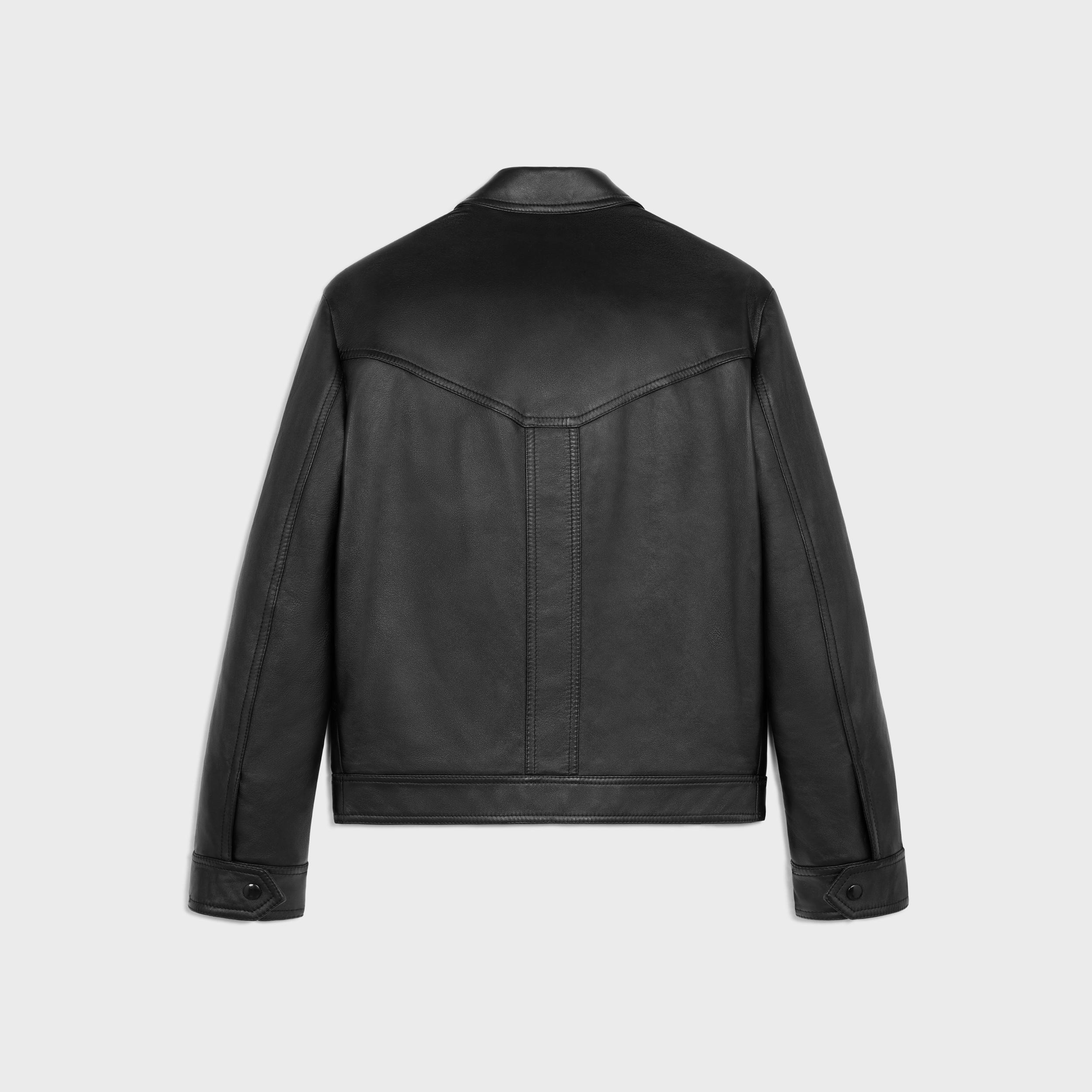 loose blouson jacket in soft lambskin Product Image