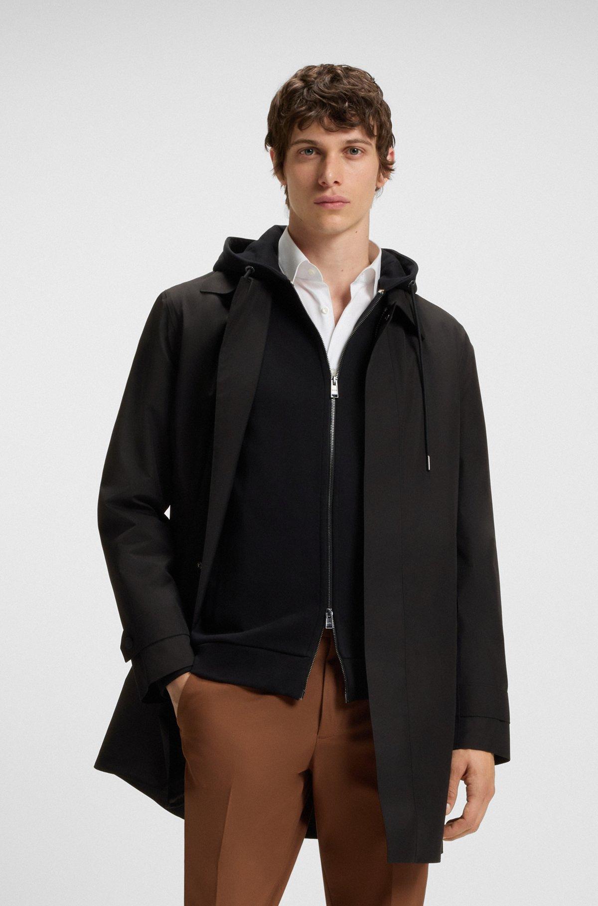 BOSS - GORE-TEX® water-repellent tailored coat with concealed zipper - Black Product Image