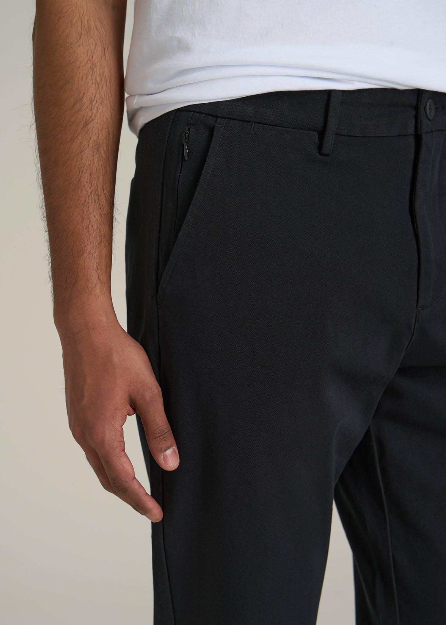 4 Way Stretch Commuter TAPERED Chino Pants for Tall Men in Black Male Product Image