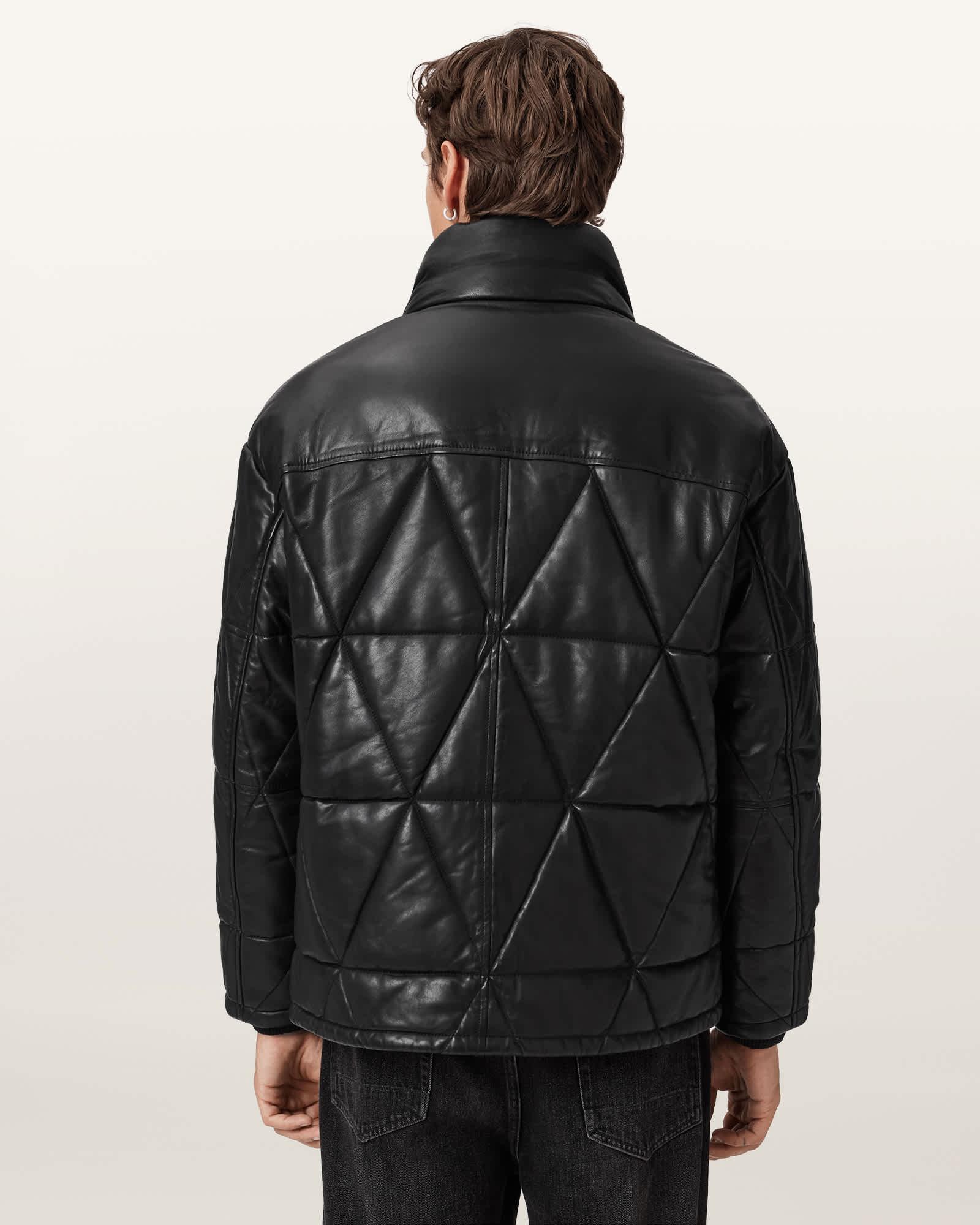 Brockwell Leather Puffer Jacket Black | ALLSAINTS US Product Image