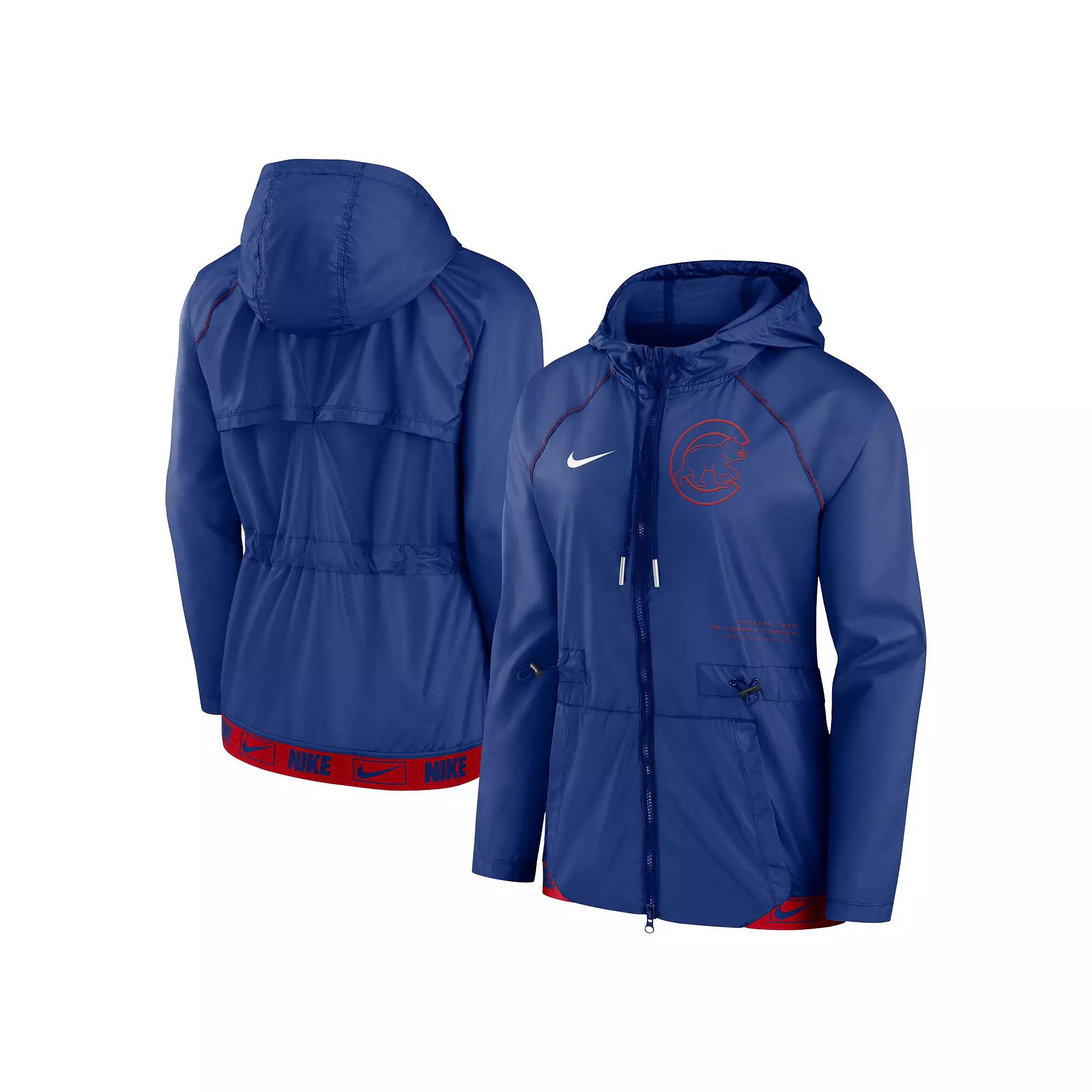 Women's Nike Royal/Red Chicago Cubs Statement Raglan Full-Zip Hoodie Jacket,  Product Image