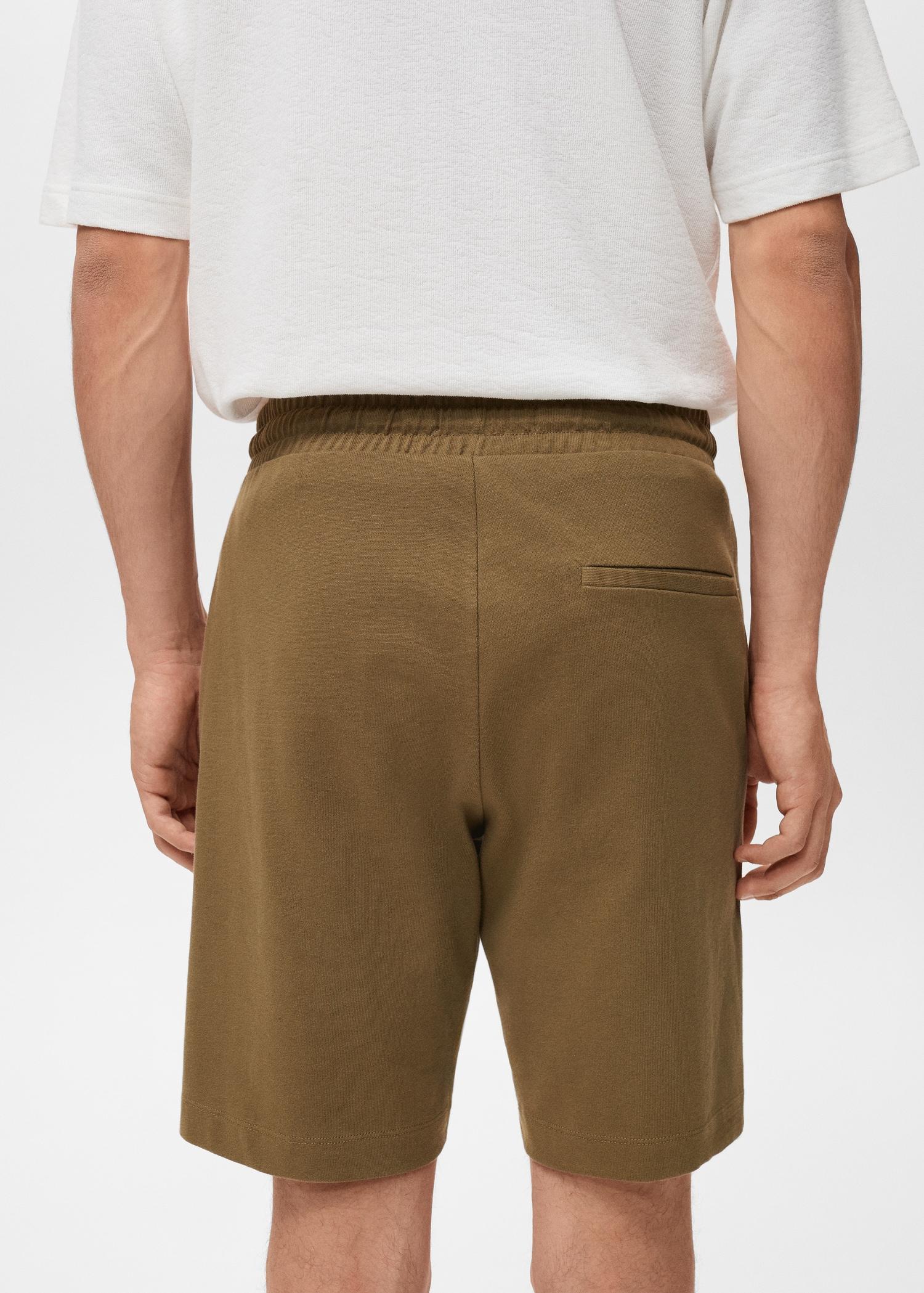 100% cotton bermuda shorts with drawstring - Men | MANGO USA Product Image