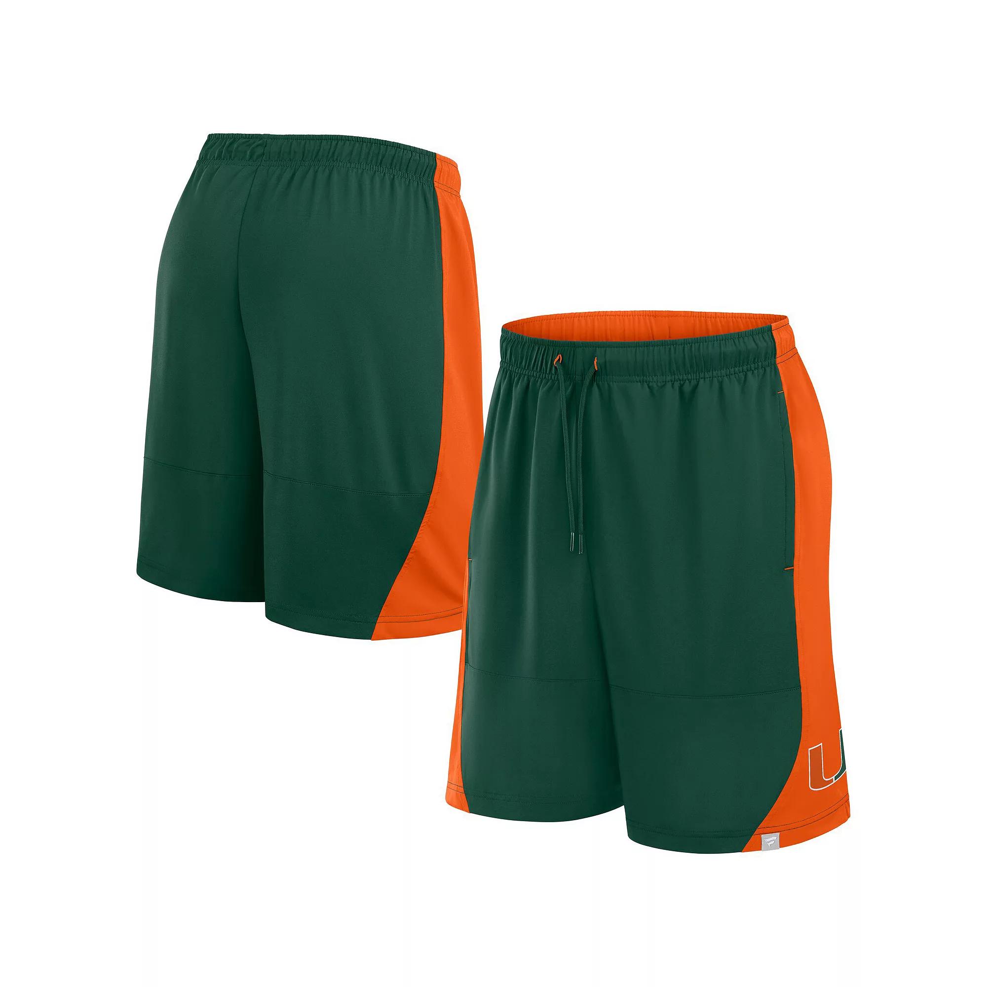 Men's Fanatics Green/Orange Miami Hurricanes Strength Unleashed Shorts, Size: XL Product Image