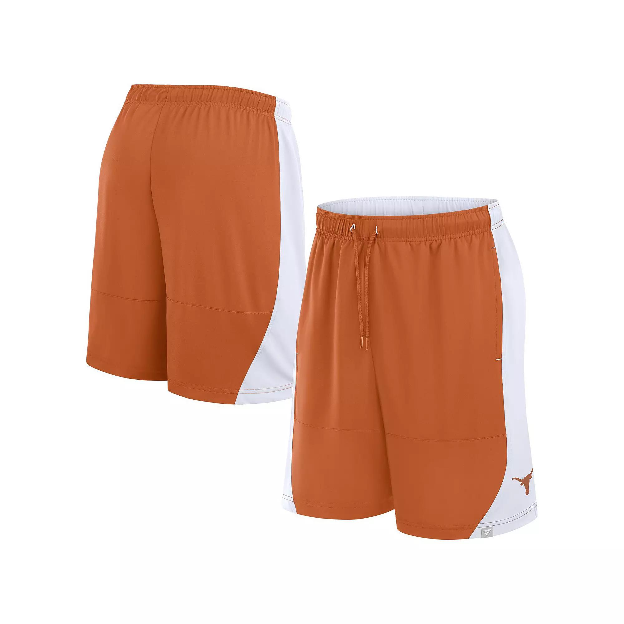 Men's Fanatics Texas Orange/White Texas Longhorns Strength Unleashed Shorts, Size: 2XL, Team Product Image