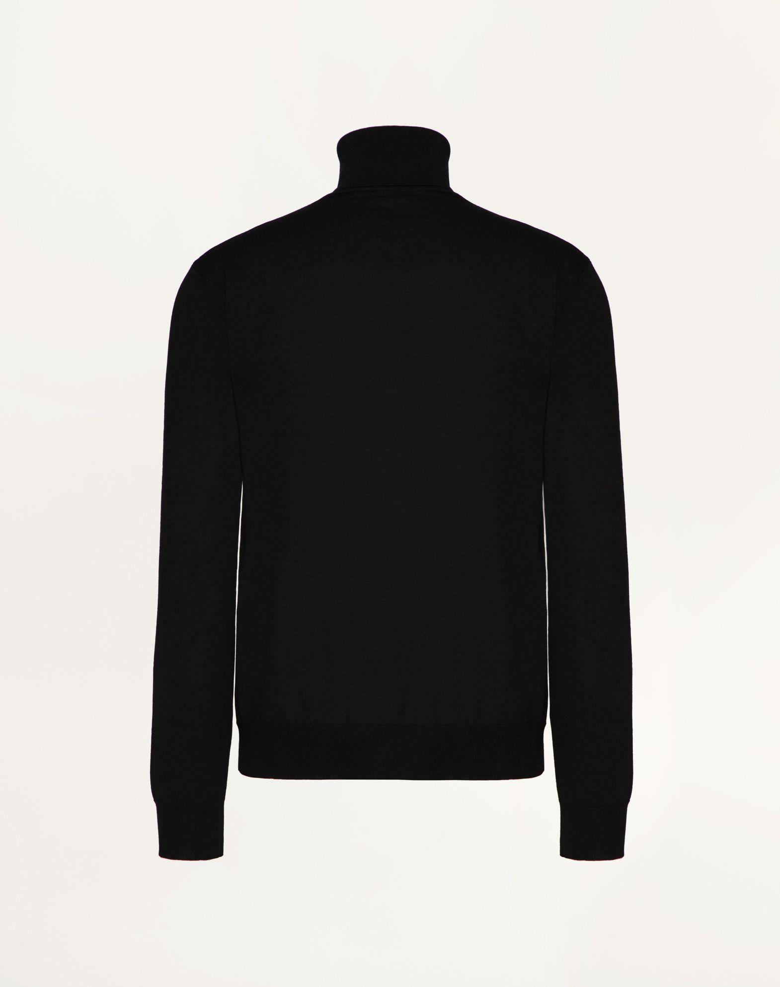 High-Neck Wool Sweater With Vlogo Signature Embroidery Product Image