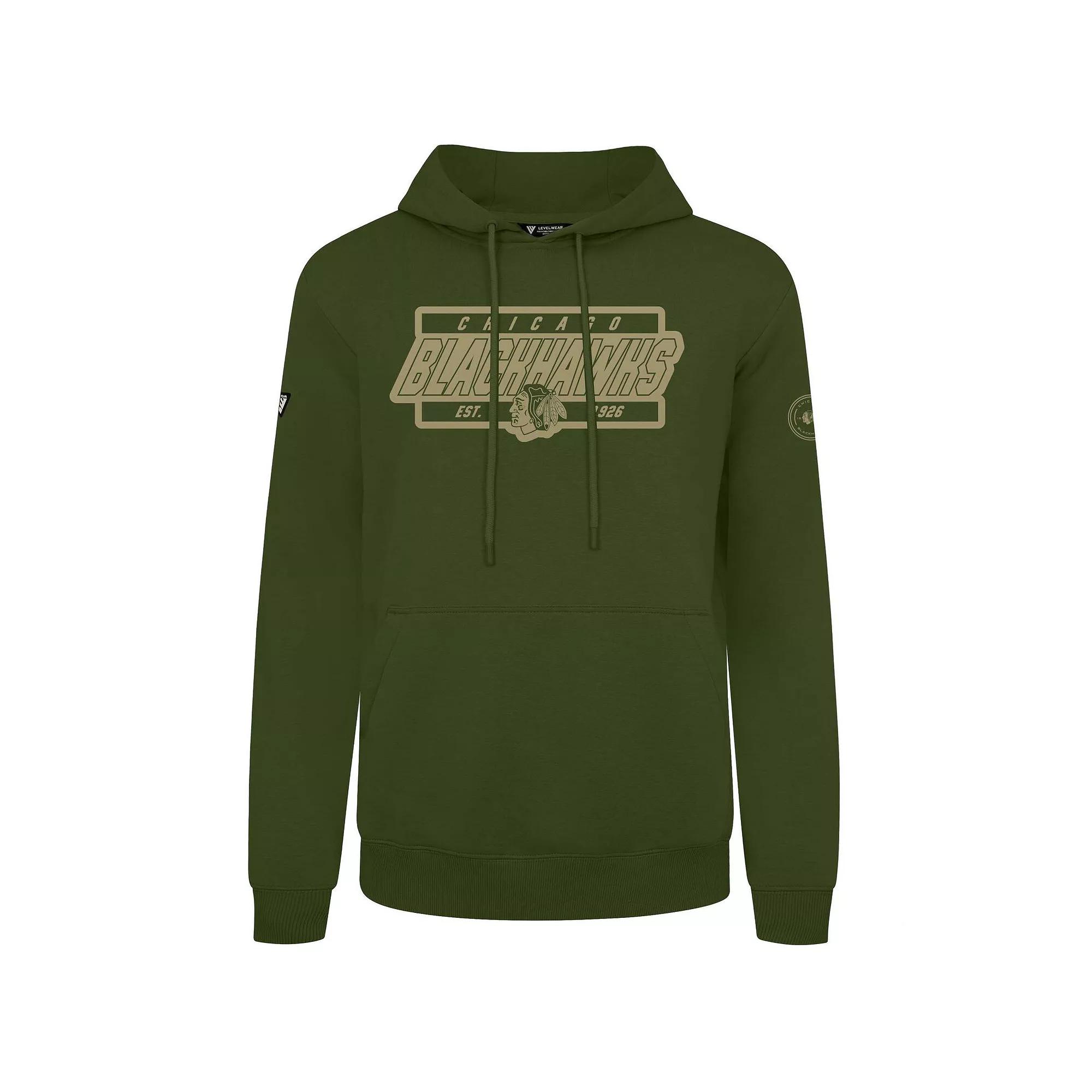 Men's Levelwear Olive Carolina Hurricanes Podium Pullover Hoodie,  Product Image