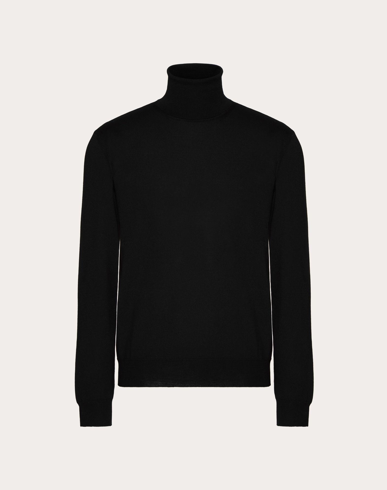 High-Neck Wool Sweater With Vlogo Signature Embroidery Product Image