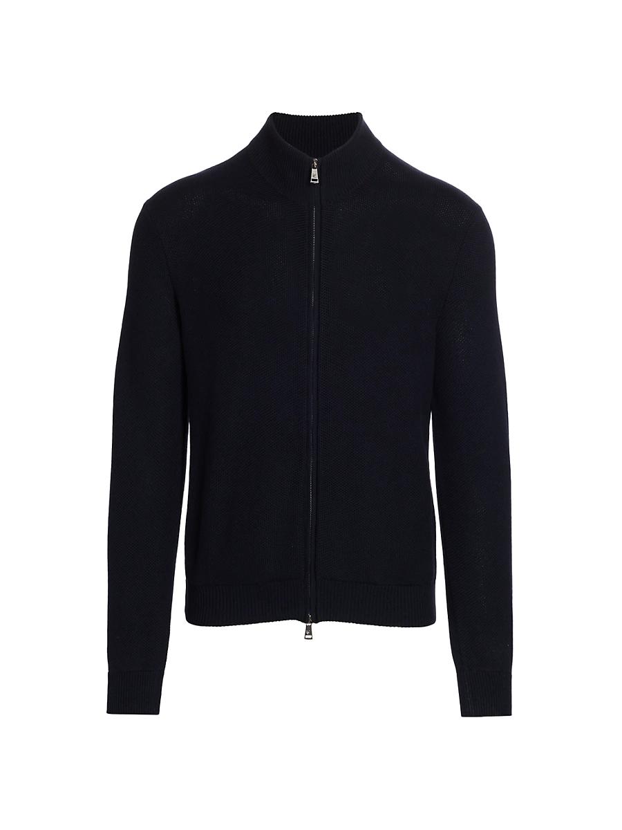 Mens Textured Zip Mockneck Sweater Product Image