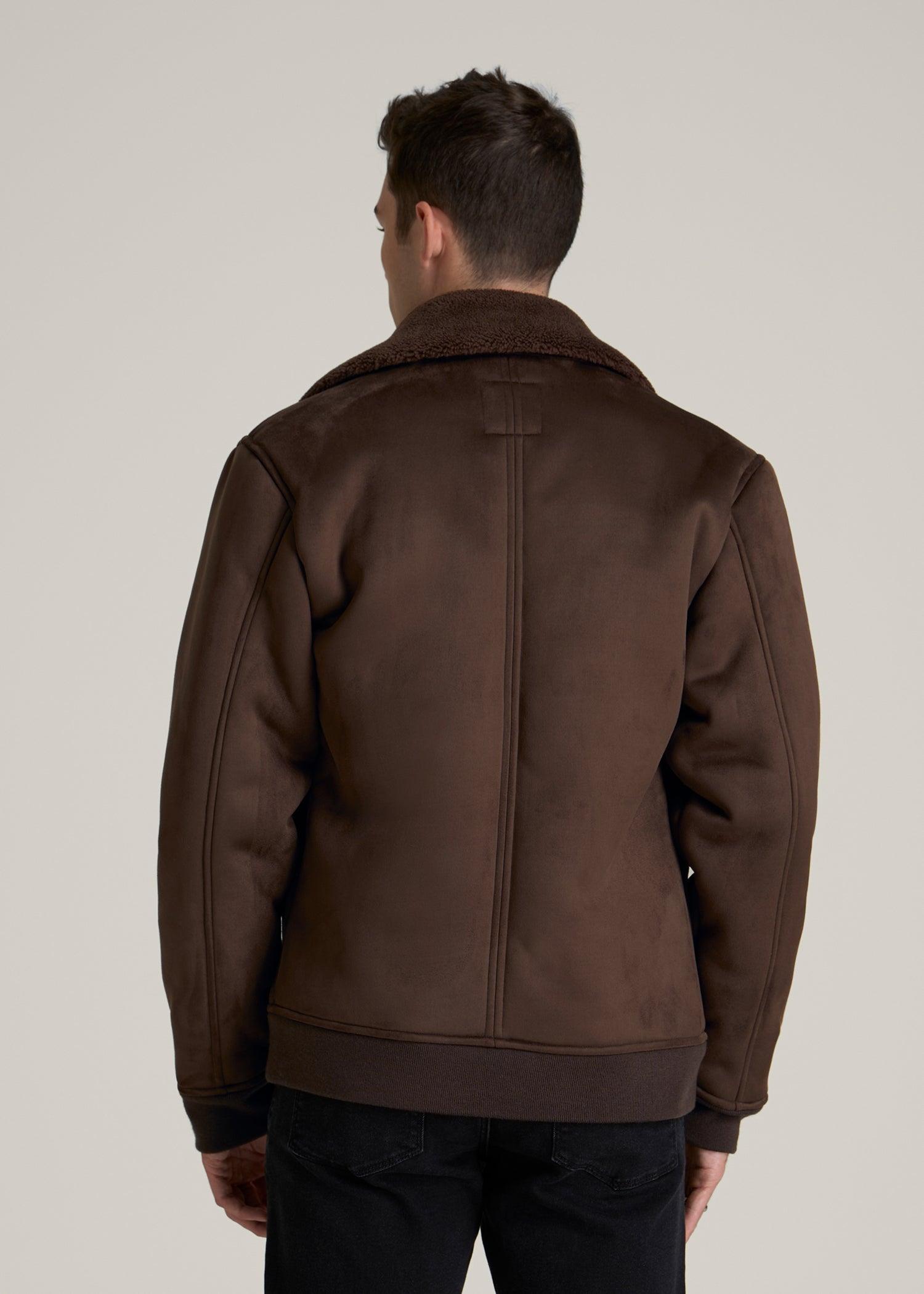 Sherpa Bomber Jacket for Tall Men in Bison Brown Male Product Image