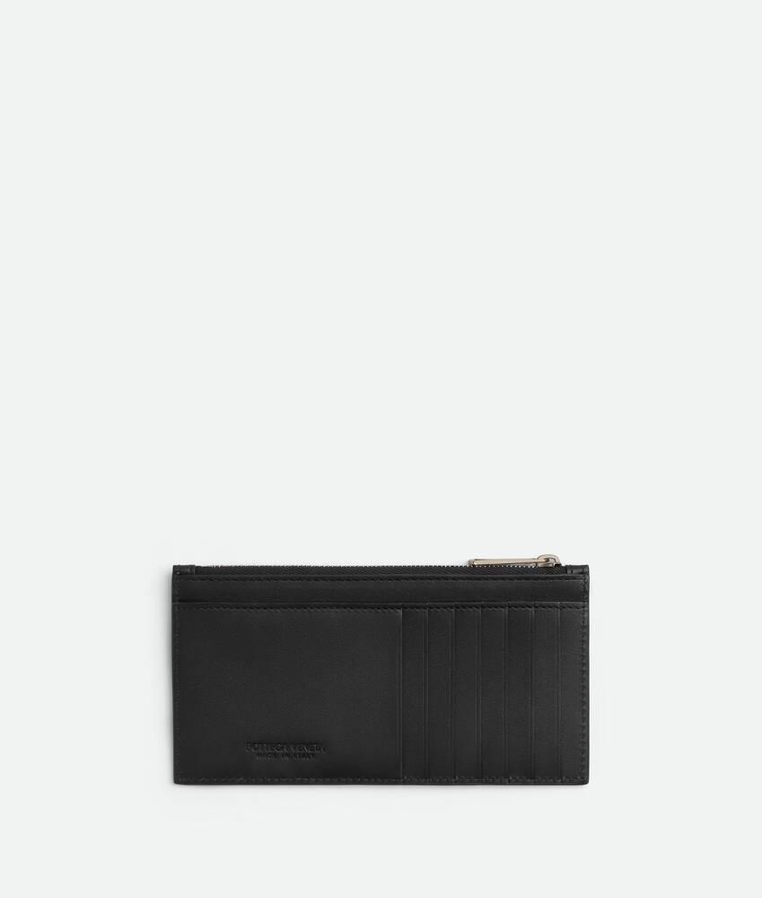 Men's Intrecciato Long Zippered Card Case in Black Product Image