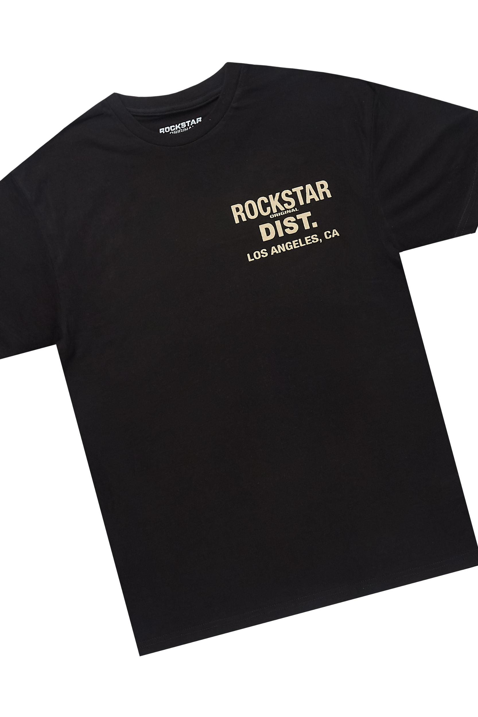 Missy Black/Beige T-Shirt Short Set Female Product Image