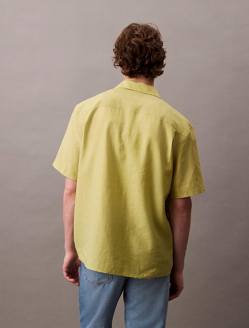 Lyocell Blend Relaxed Button-Down Shirt Product Image