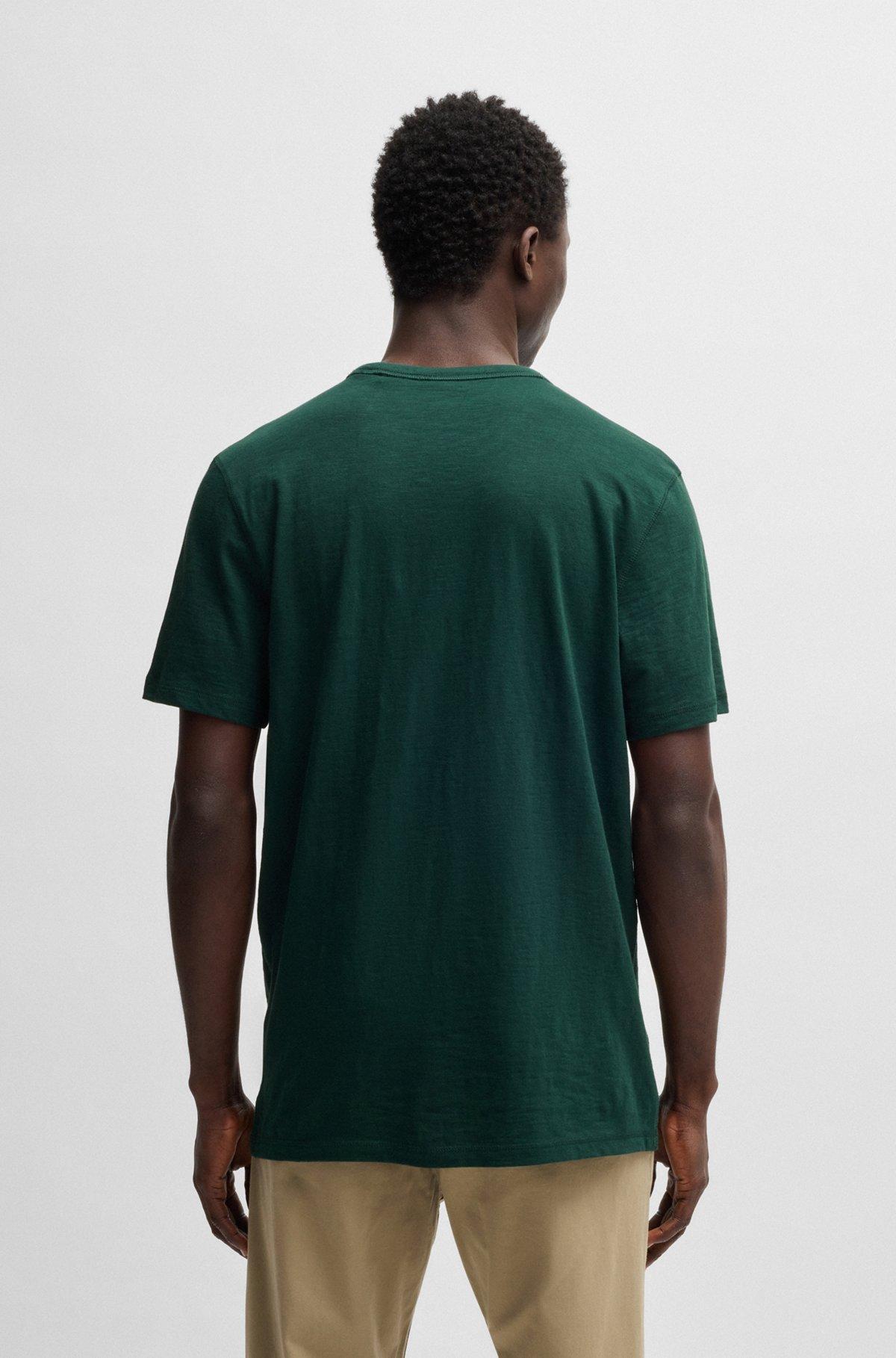 Regular-fit T-shirt in cotton with mouline logo Product Image