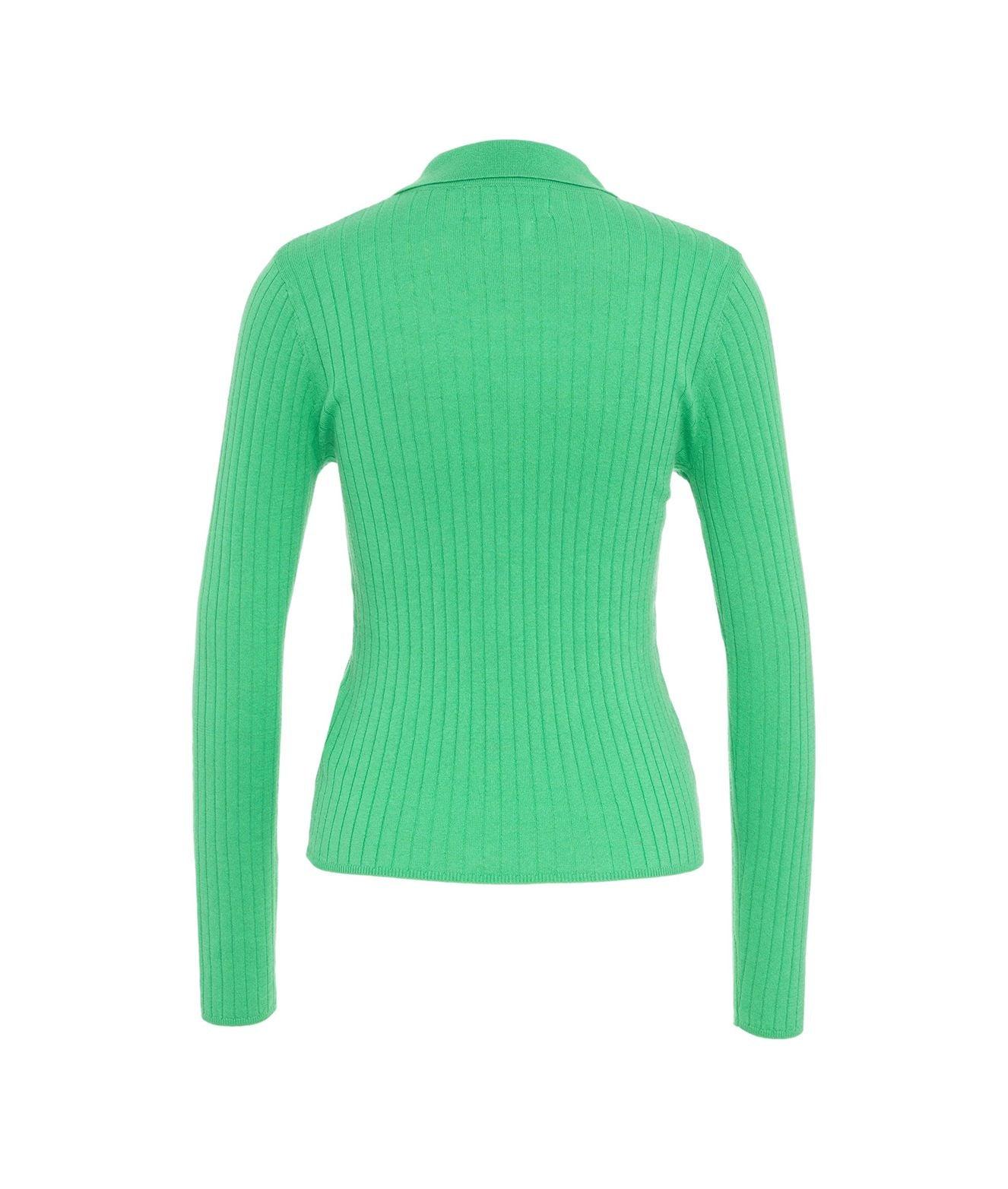 Ribbed long sleeve polo shirt 'Adela' Product Image
