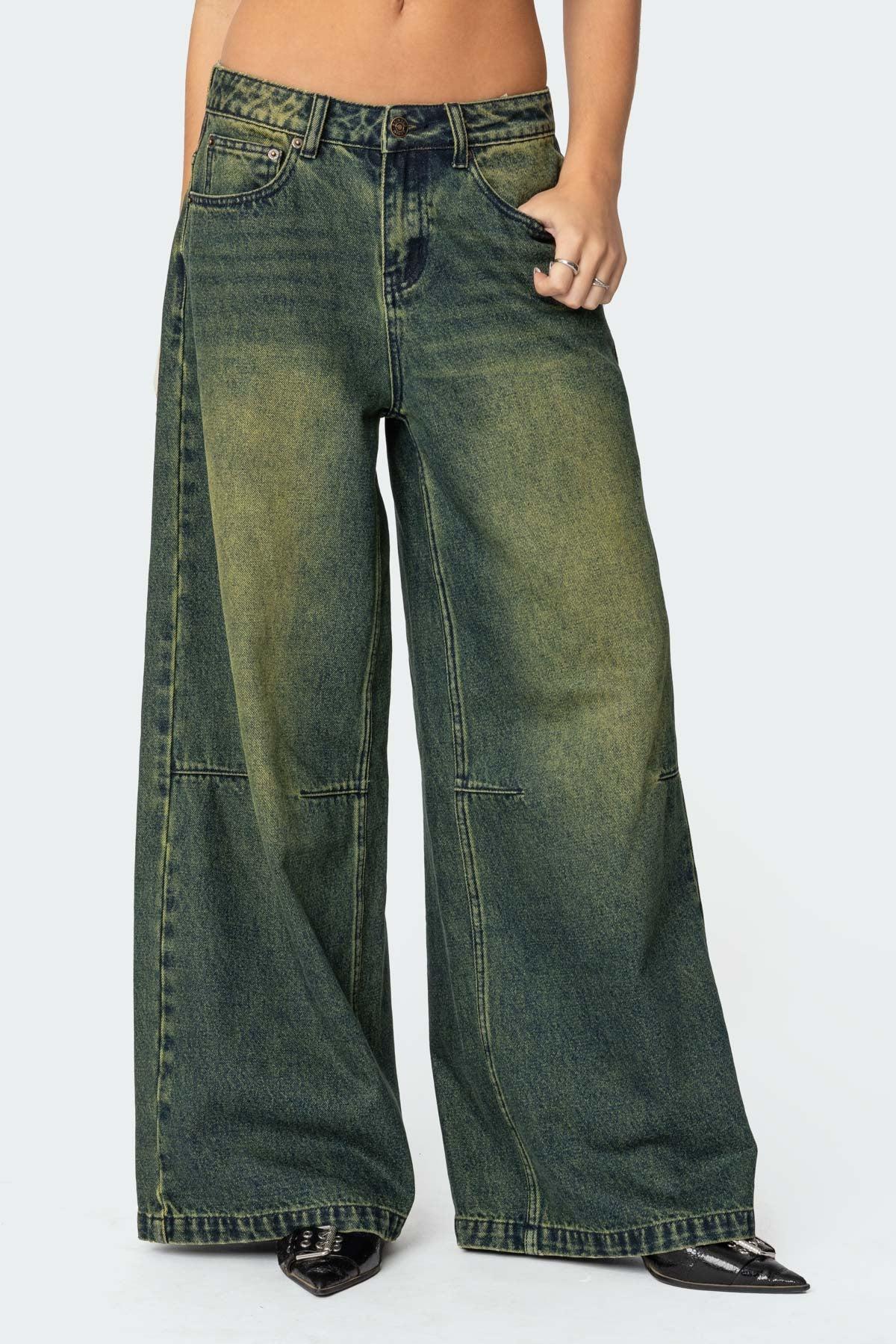 Shawn Washed Low Rise Baggy Jeans Product Image