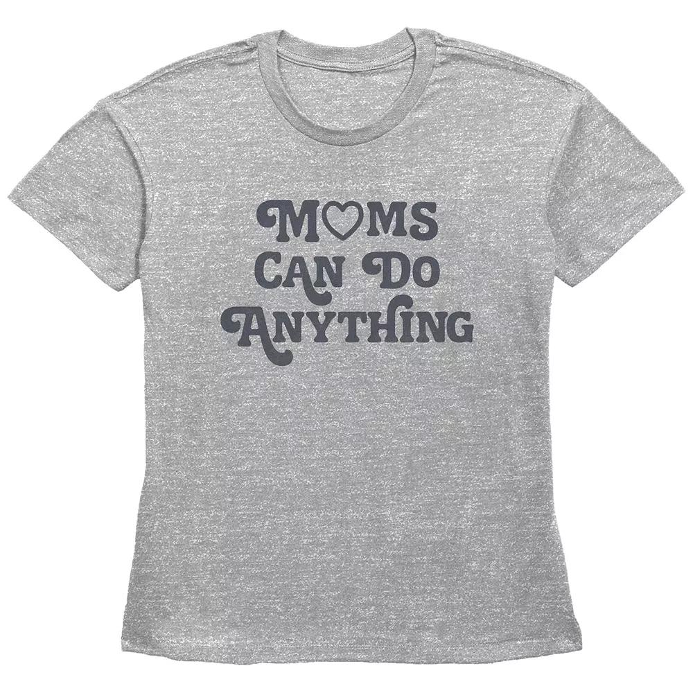 Women's Moms Can Do Anything Basic Fit Graphic Tee, Size: XXL, Grey Gray Product Image