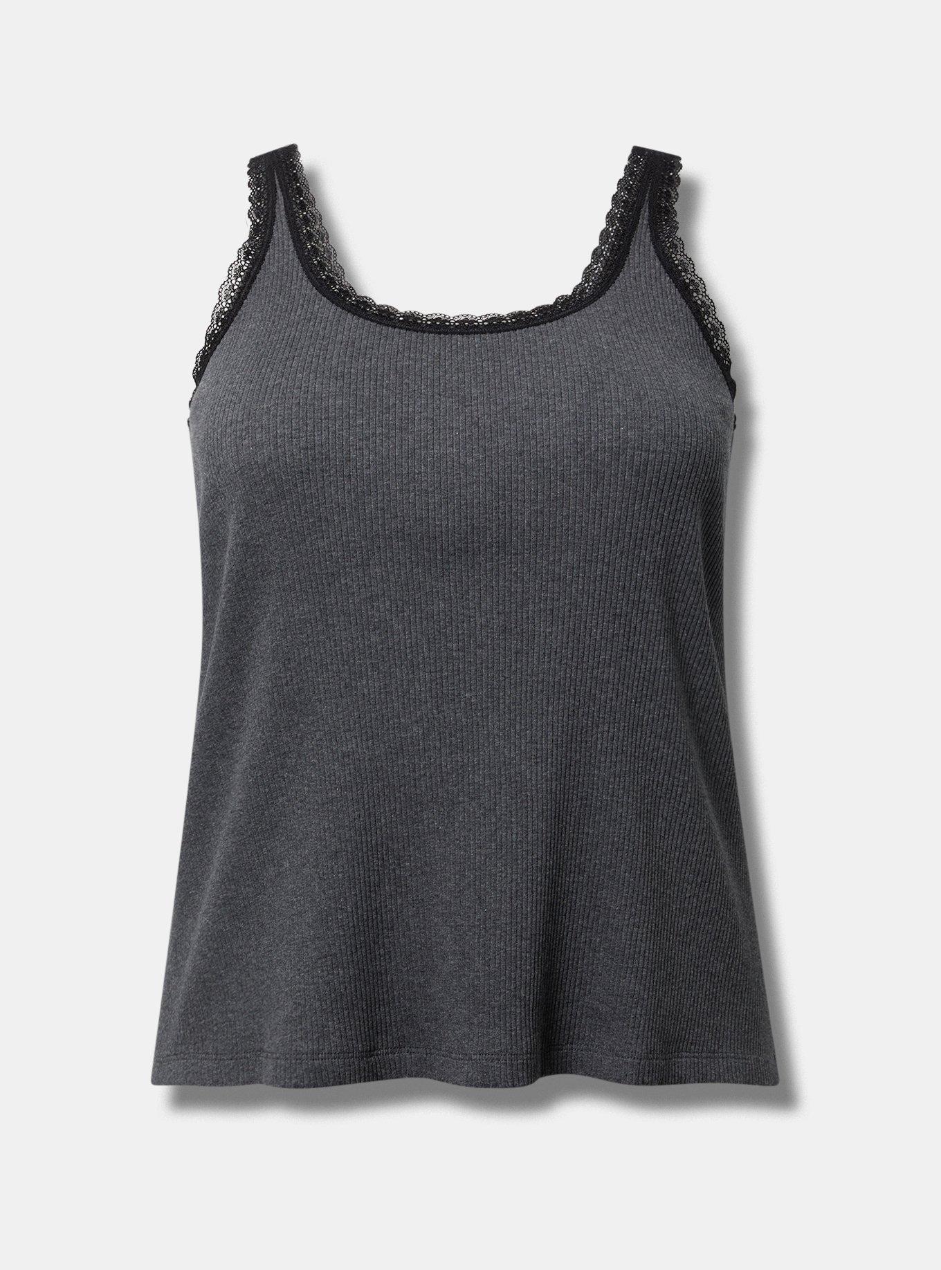 Cotton Rib Lace Trim Sleep Tank Product Image
