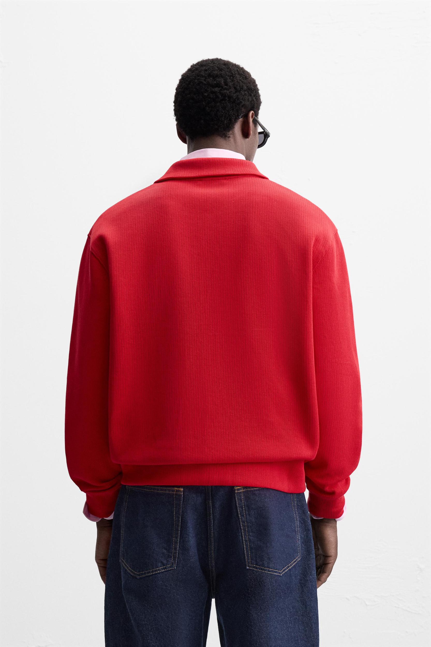 TEXTURED ZIP SWEATSHIRT Product Image